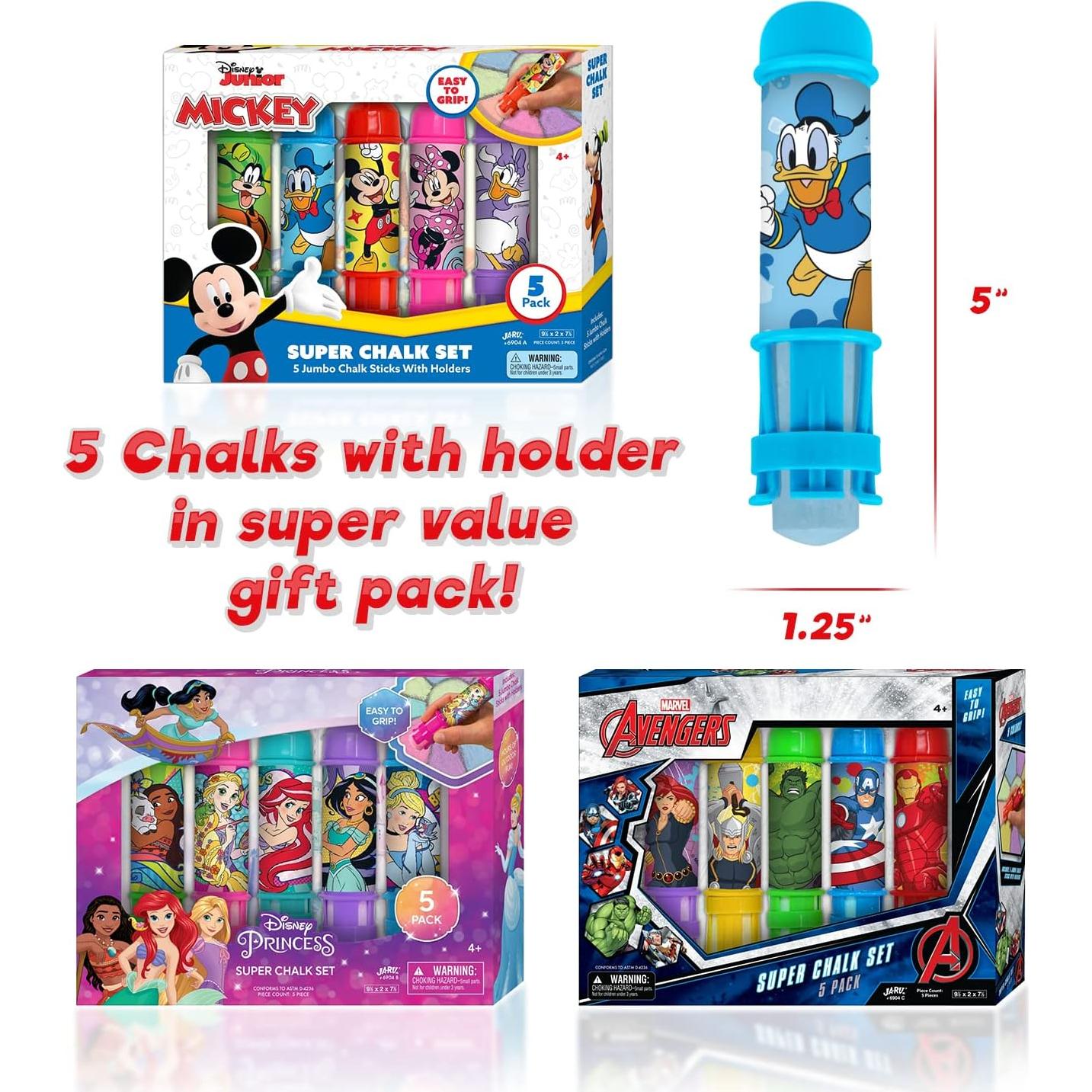 Soporte de Tiza Jumbo Marvel Avengers - 5 Tizas No Tóxicas