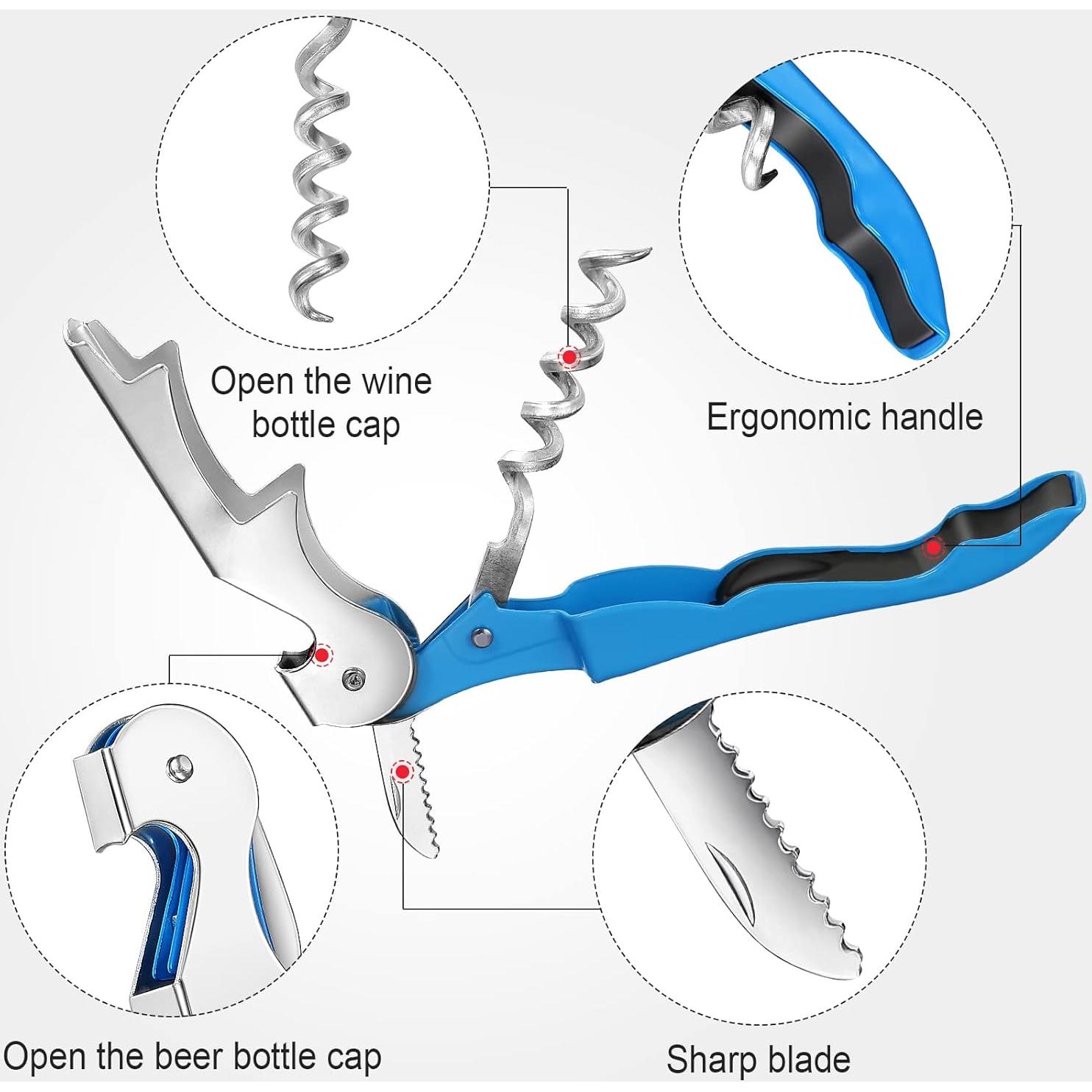 40 Abrebotellas de Vino Honoson 3 en 1 Colores Variados
