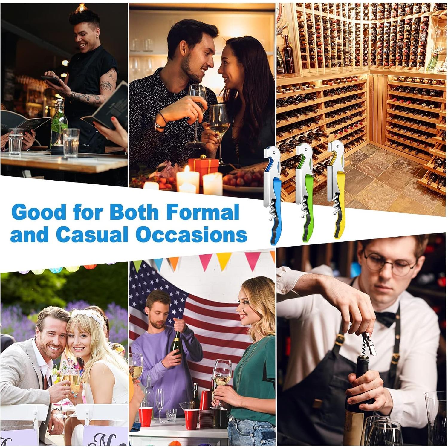 40 Abrebotellas de Vino Honoson 3 en 1 Colores Variados