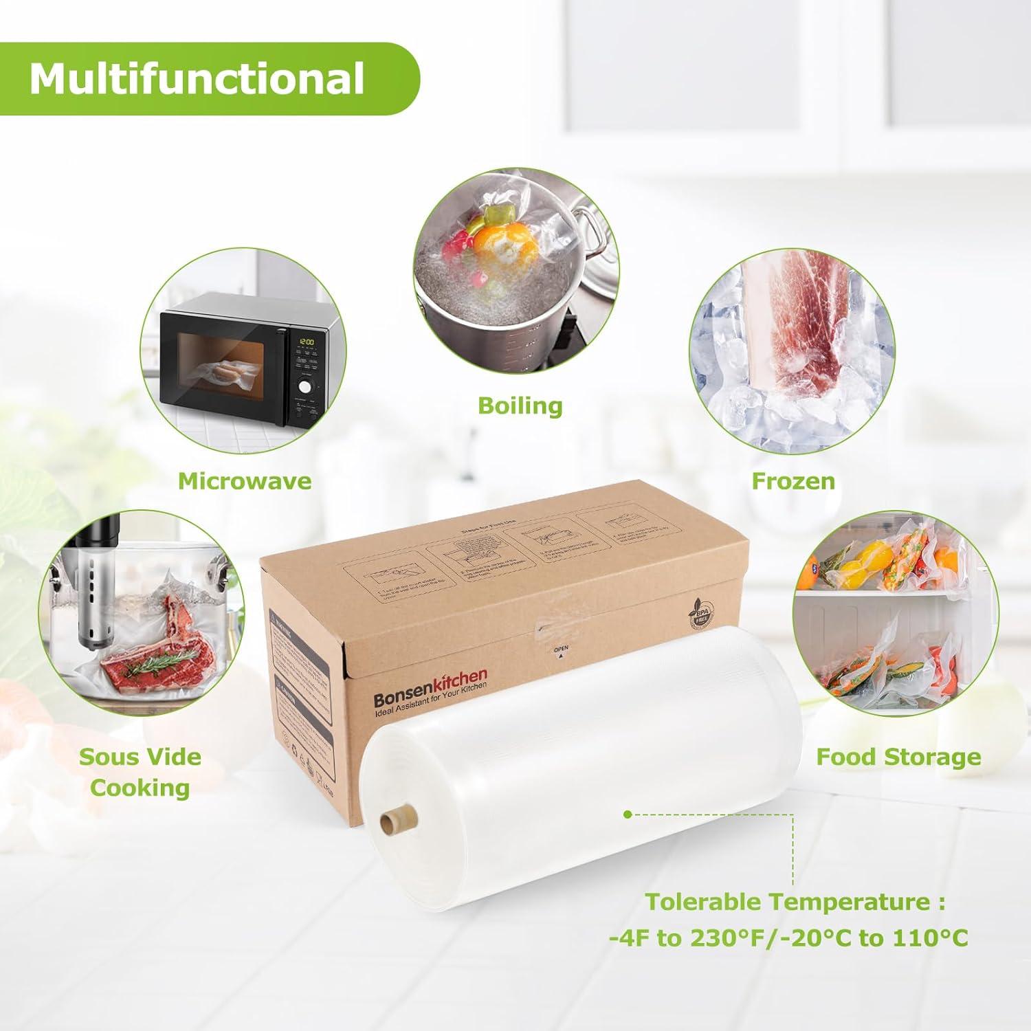 Bolsas de Sellado al Vacío Bonsenkitchen 11" x 45.7m con Cortador