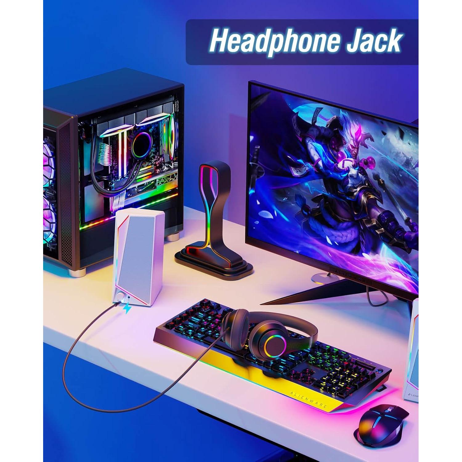 Altavoces LENRUE 1059 para PC USB-C y AUX, 10W Estéreo