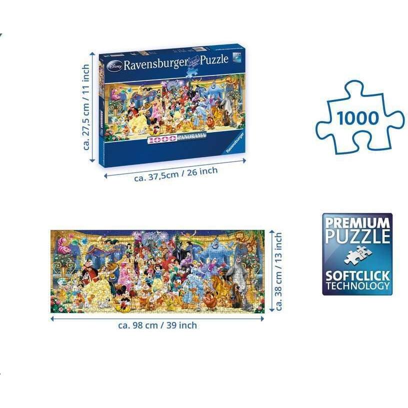 Rompecabezas Panorámico Disney Ravensburger 1000 Piezas