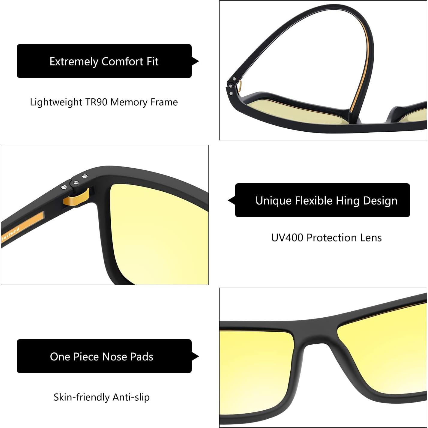 Gafas de sol ZENOTTIC TR90 para hombres con protección UV400