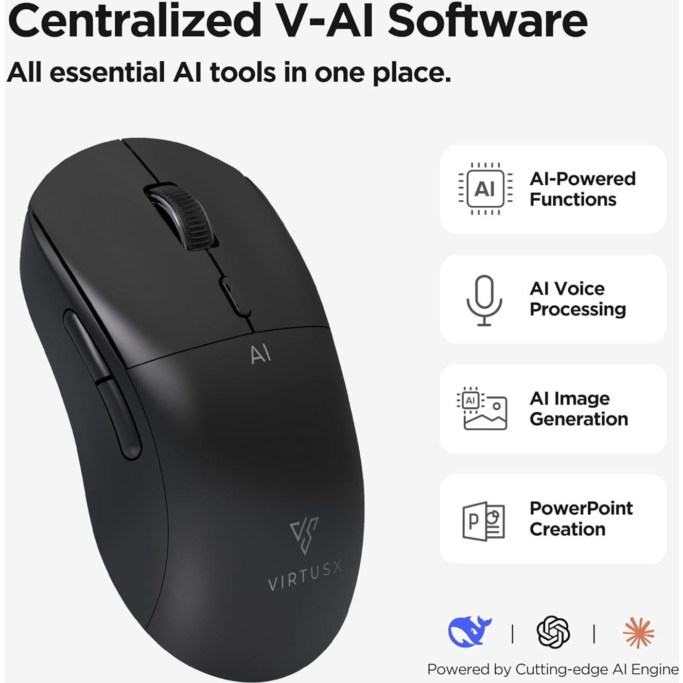 Ratón AI Virtusx Jethro V1 - Grabadora de Voz y Escritura por Voz