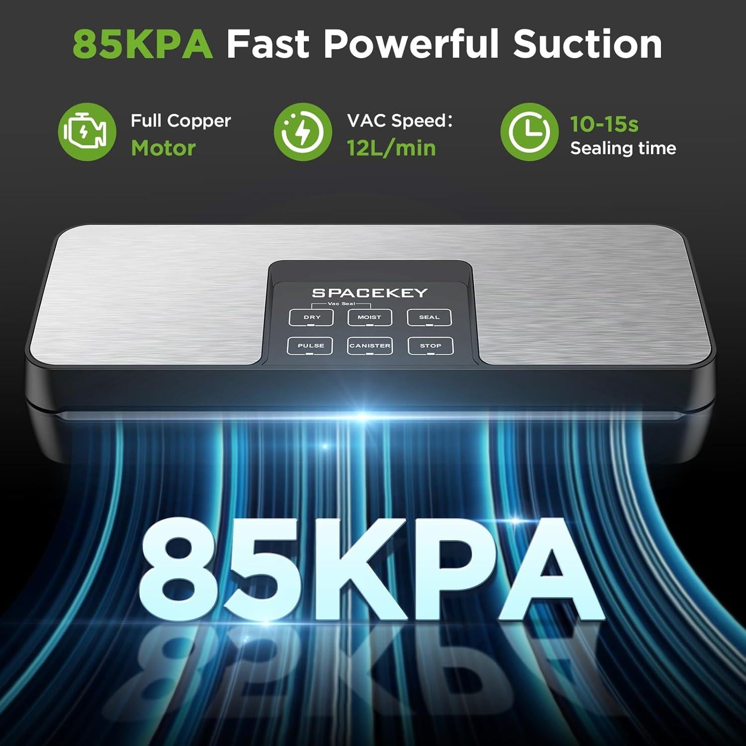 Máquina Selladora al Vacío Spacekey VS8861 110W Plata