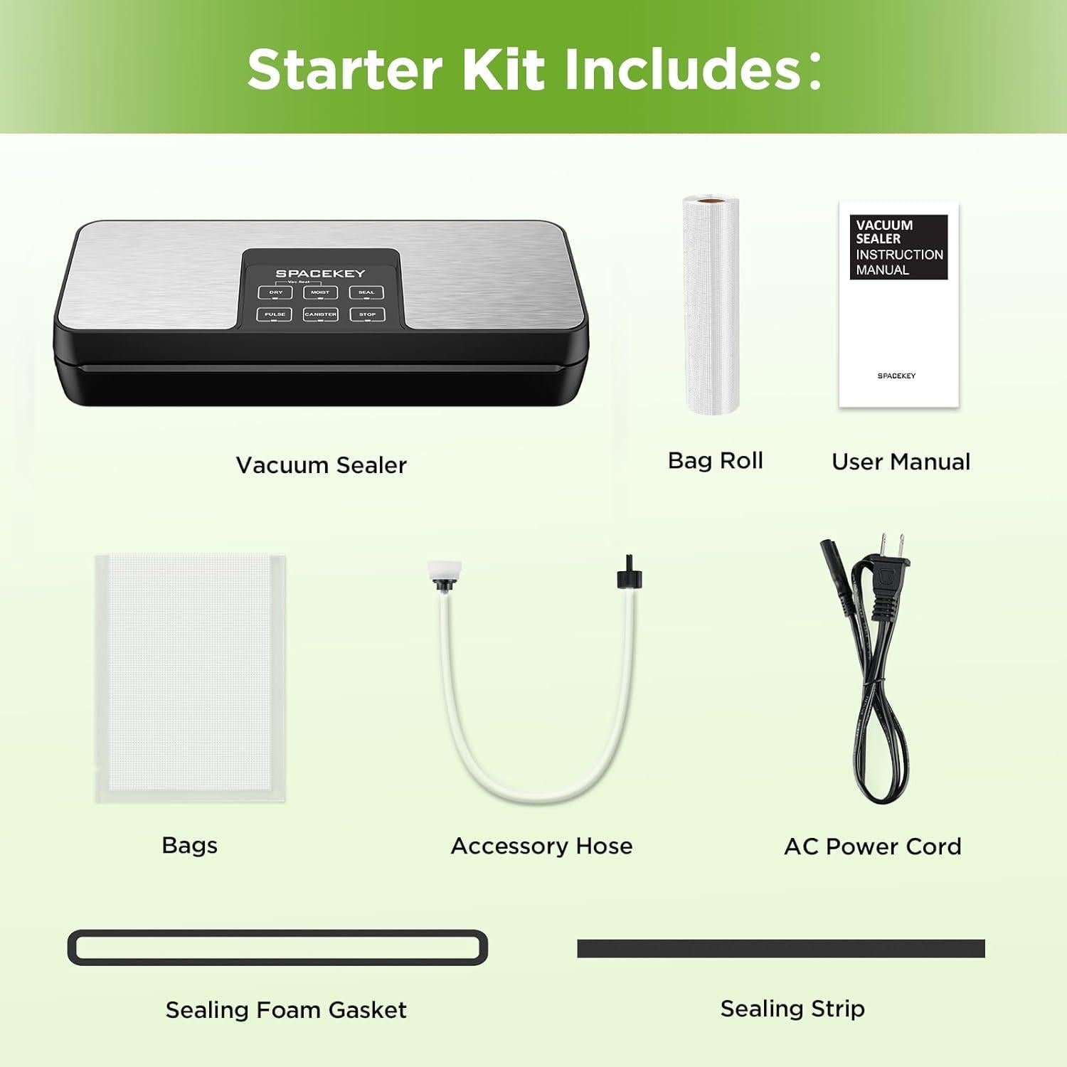 Máquina Selladora al Vacío Spacekey VS8861 110W Plata