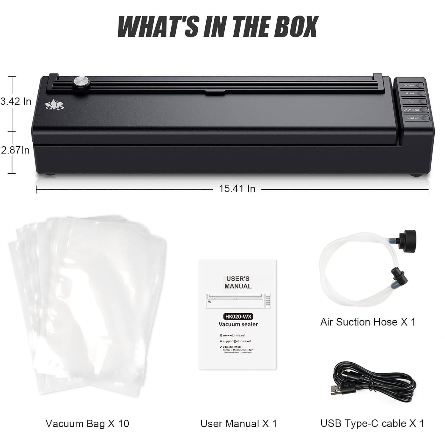 Máquina Selladora al Vacío Etunsia Recargable 1.18kg