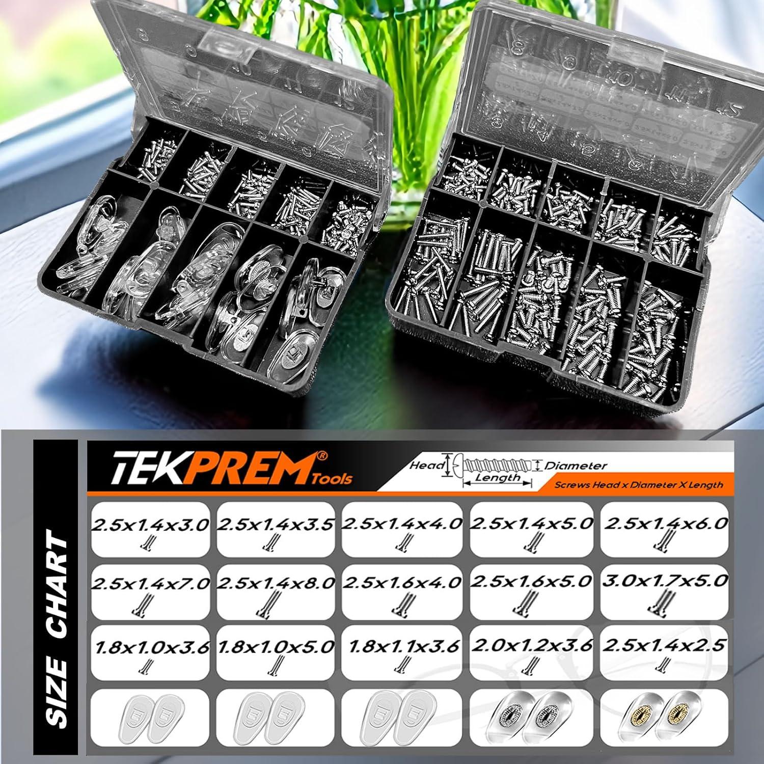 Kit de Reparación de Gafas TEKPREM con Destornilladores y Almohadillas