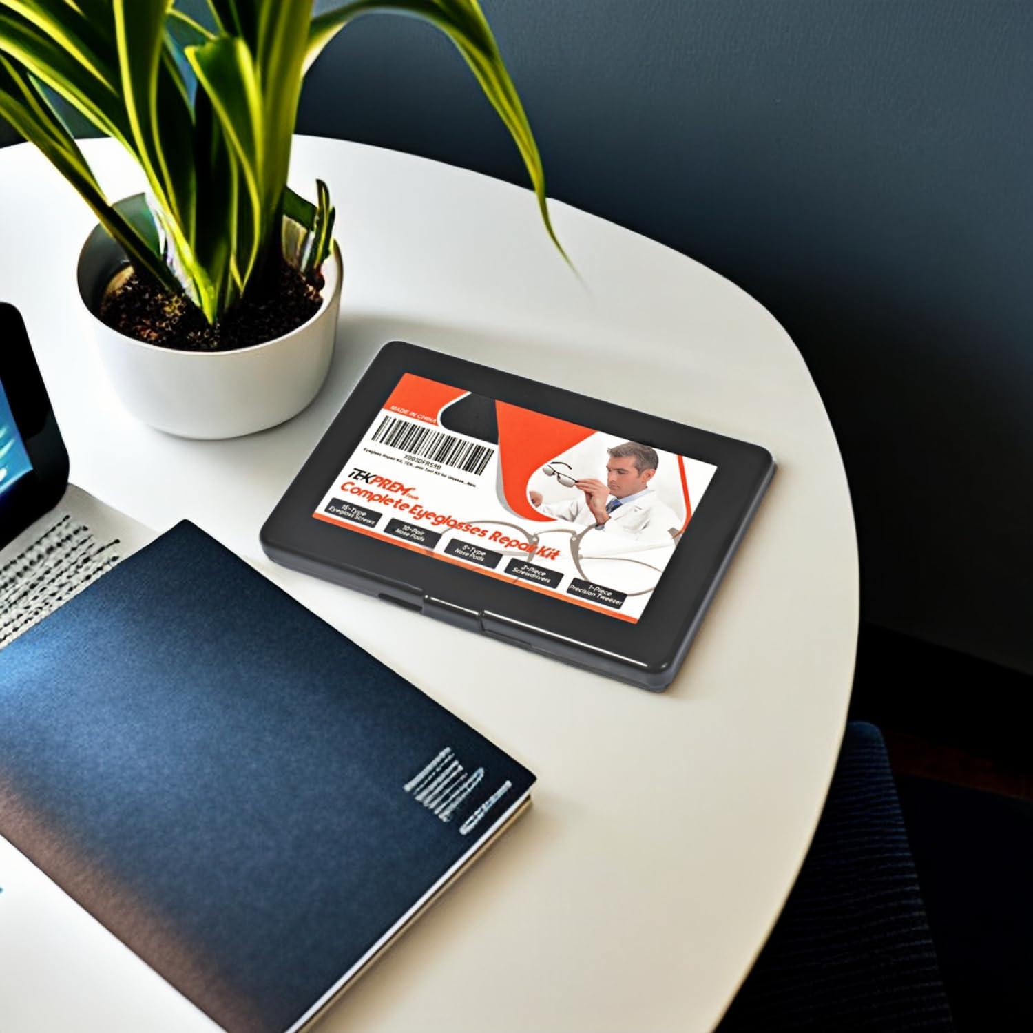 Kit de Reparación de Gafas TEKPREM con Destornilladores y Almohadillas