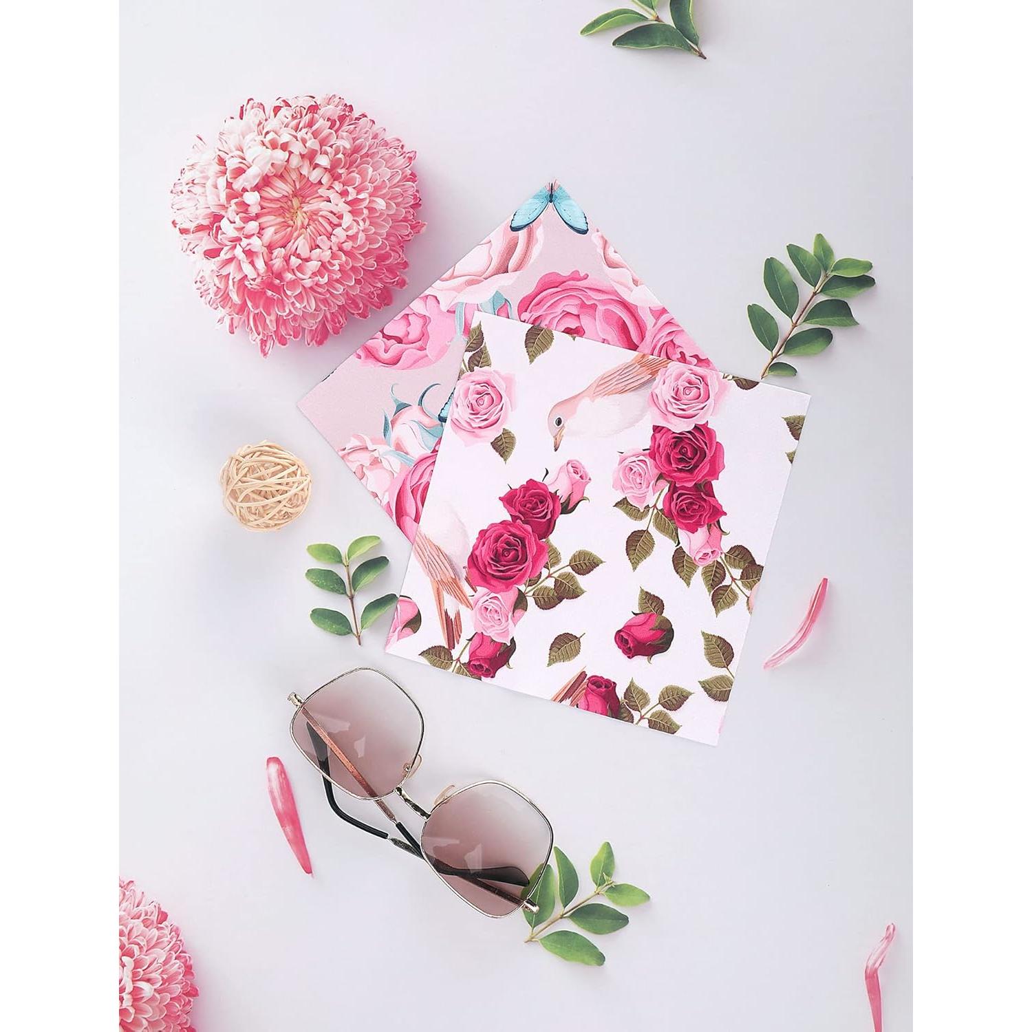 6 Paños de Limpieza de Gafas Microfibra Multicolor Peonía