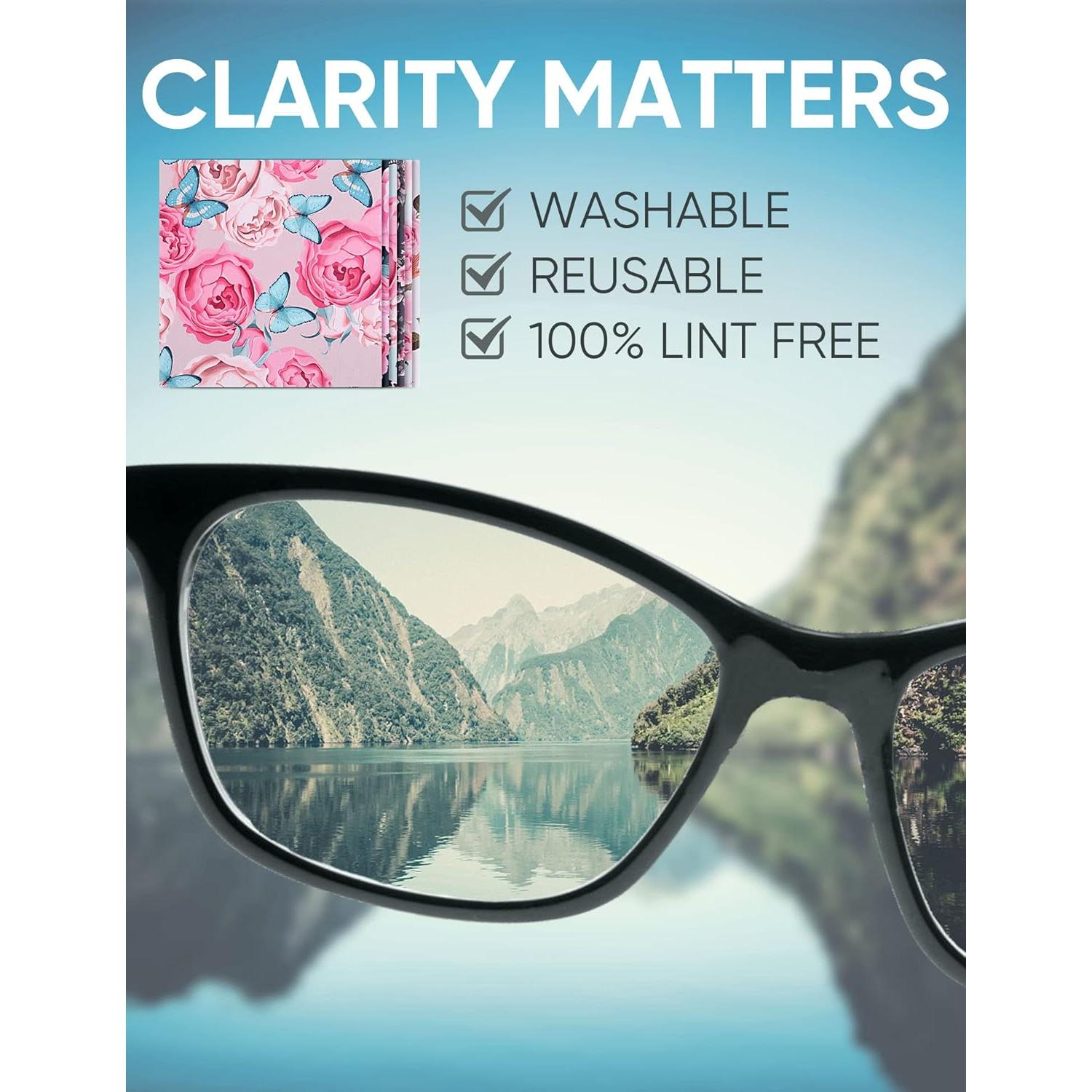 6 Paños de Limpieza de Gafas Microfibra Multicolor Peonía