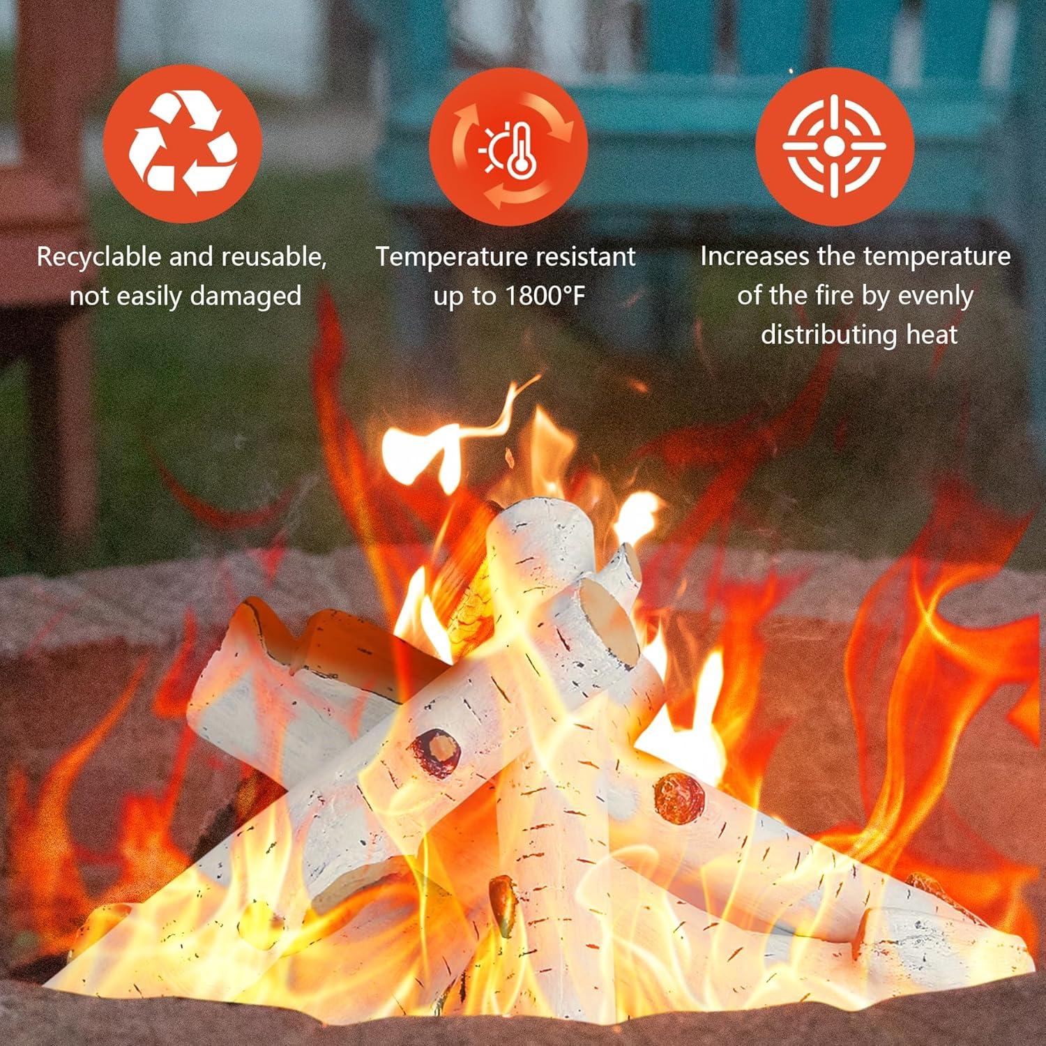 Juego de 6 Troncos Cerámicos para Chimenea FlameDuty 29.5-58.4cm