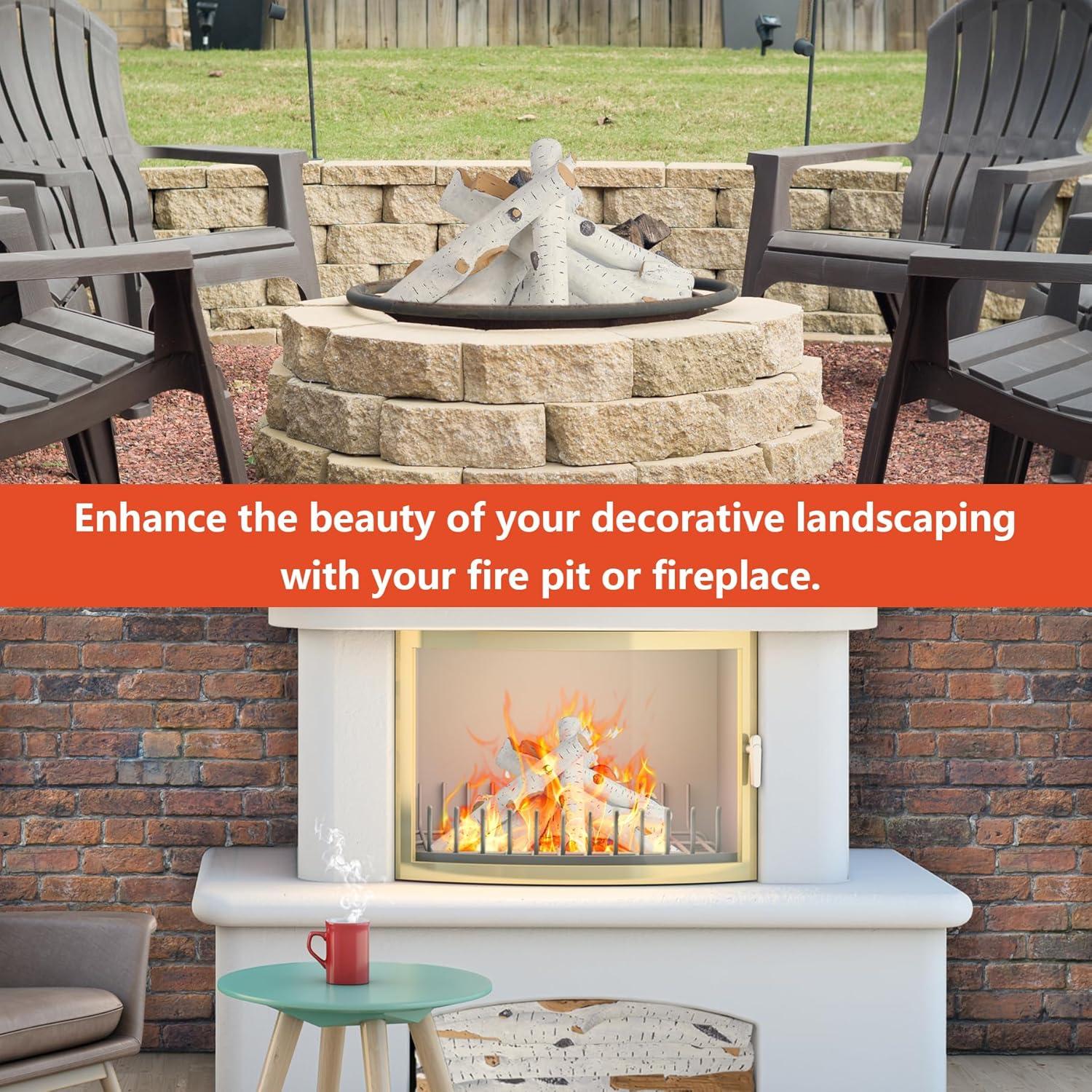 Juego de 6 Troncos Cerámicos para Chimenea FlameDuty 29.5-58.4cm