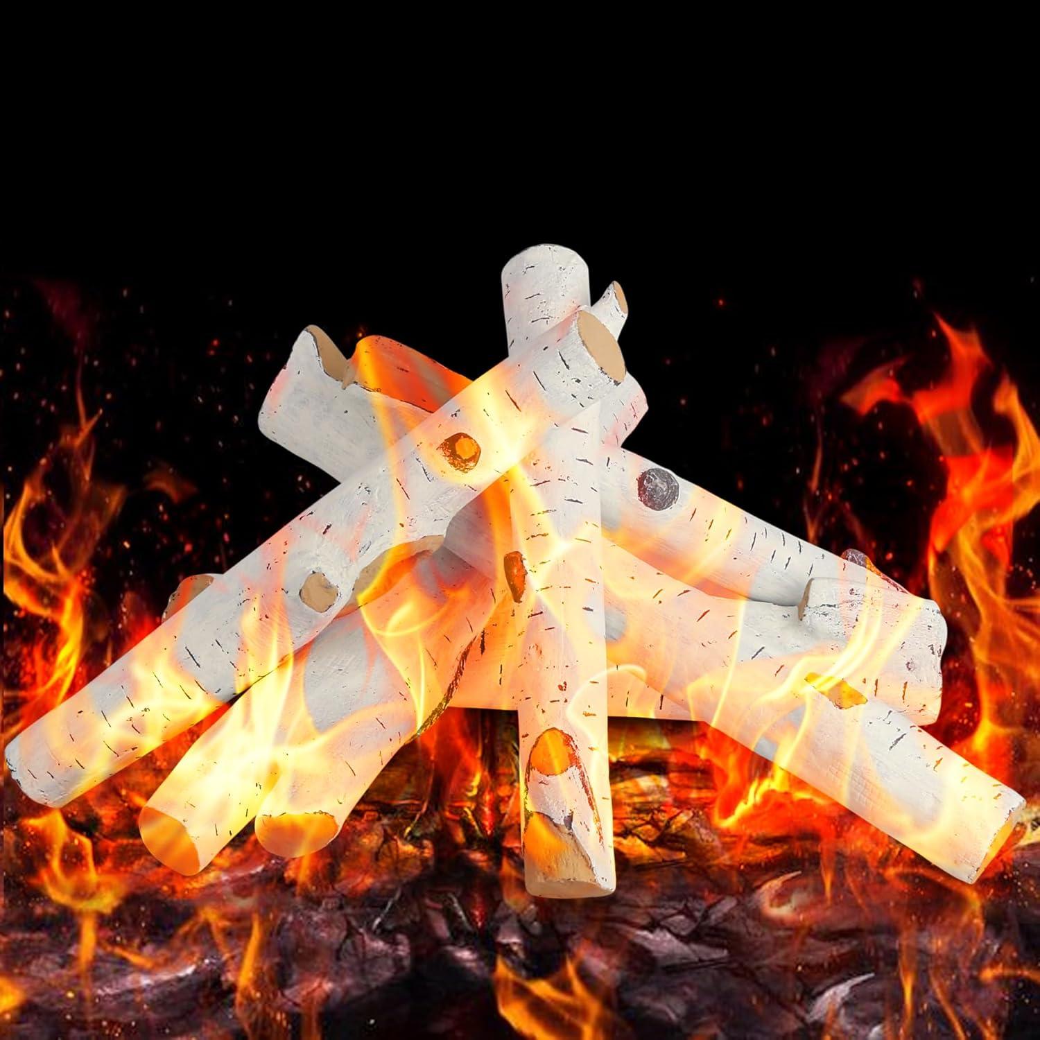 Juego de 6 Troncos Cerámicos para Chimenea FlameDuty 29.5-58.4cm