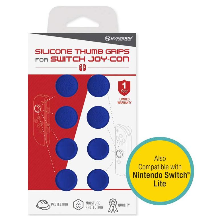Grips de Silicona Hyperkin para Joy-Con Azul Neo - 8 Piezas