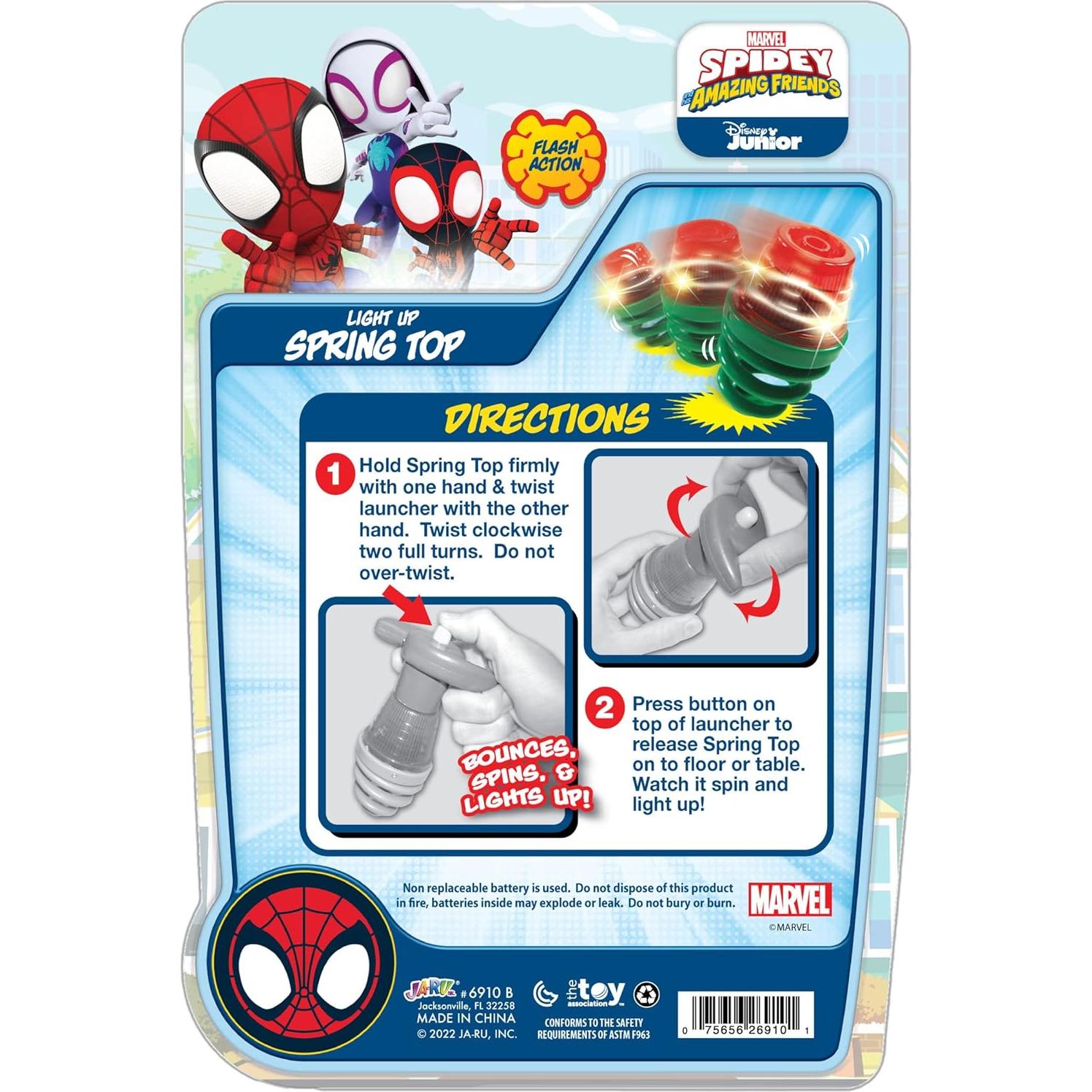 Trompos Giratorios Iluminados Disney Marvel - 2 Unidades