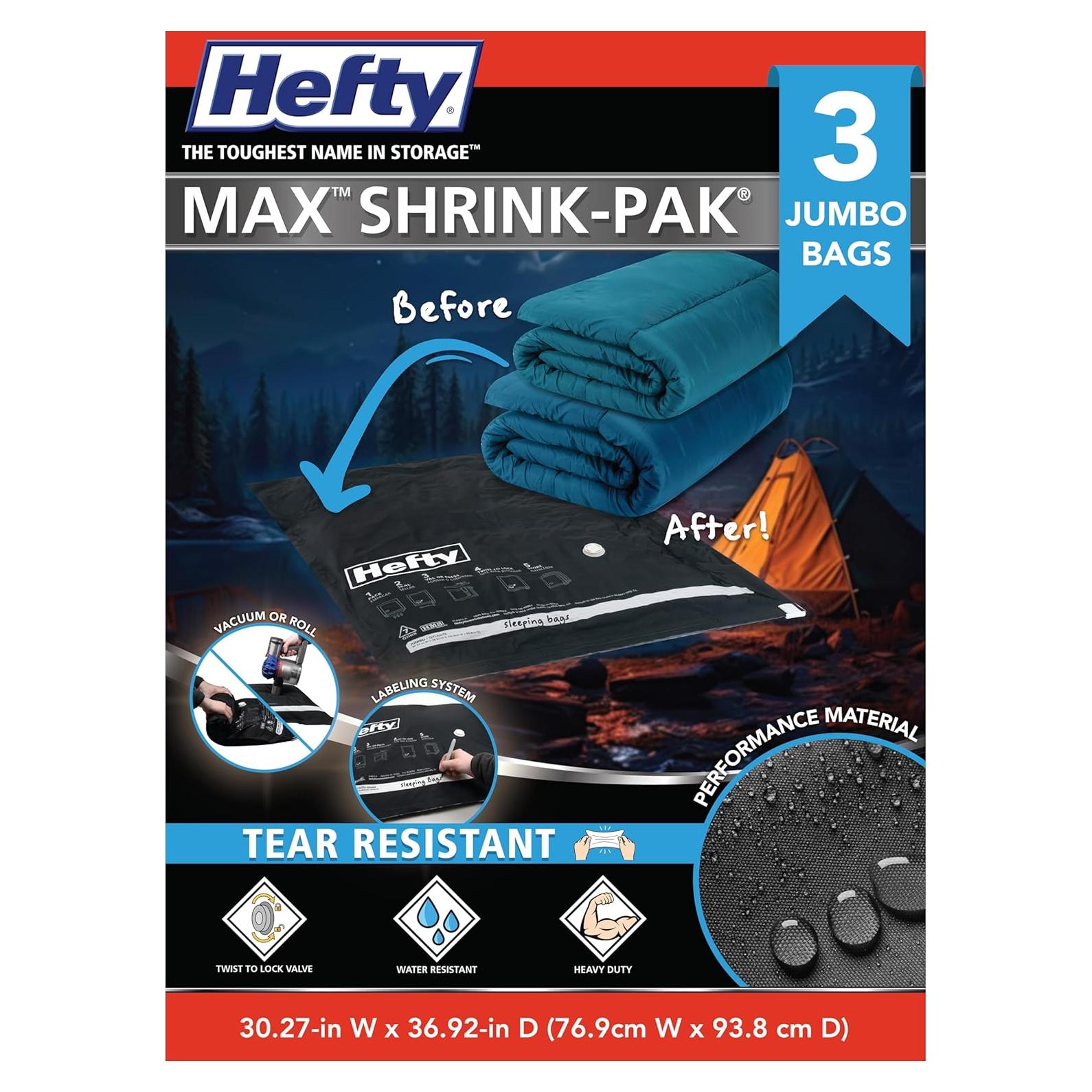 Bolsas de Almacenamiento al Vacío Hefty MAX 3 Jumbo 76x91 cm