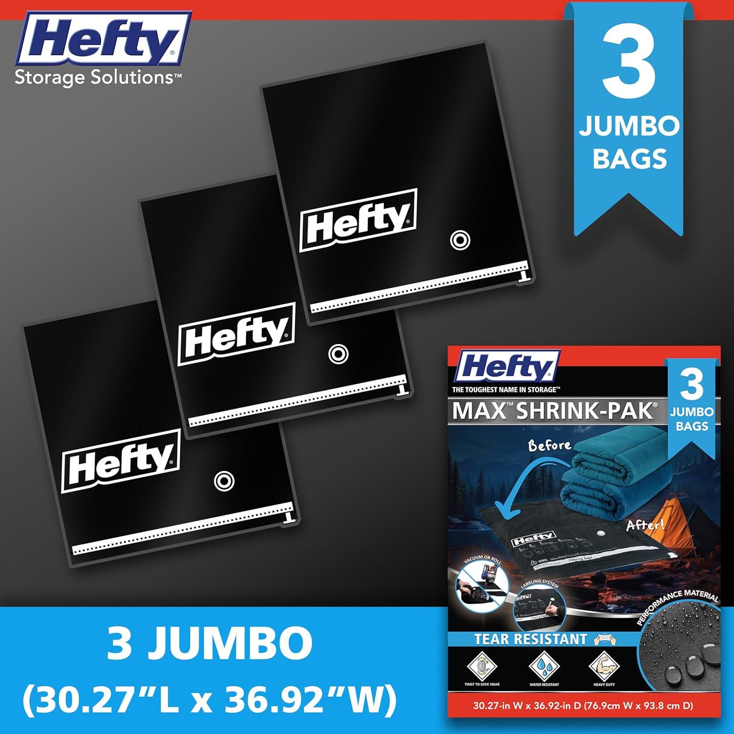Bolsas de Almacenamiento al Vacío Hefty MAX 3 Jumbo 76x91 cm