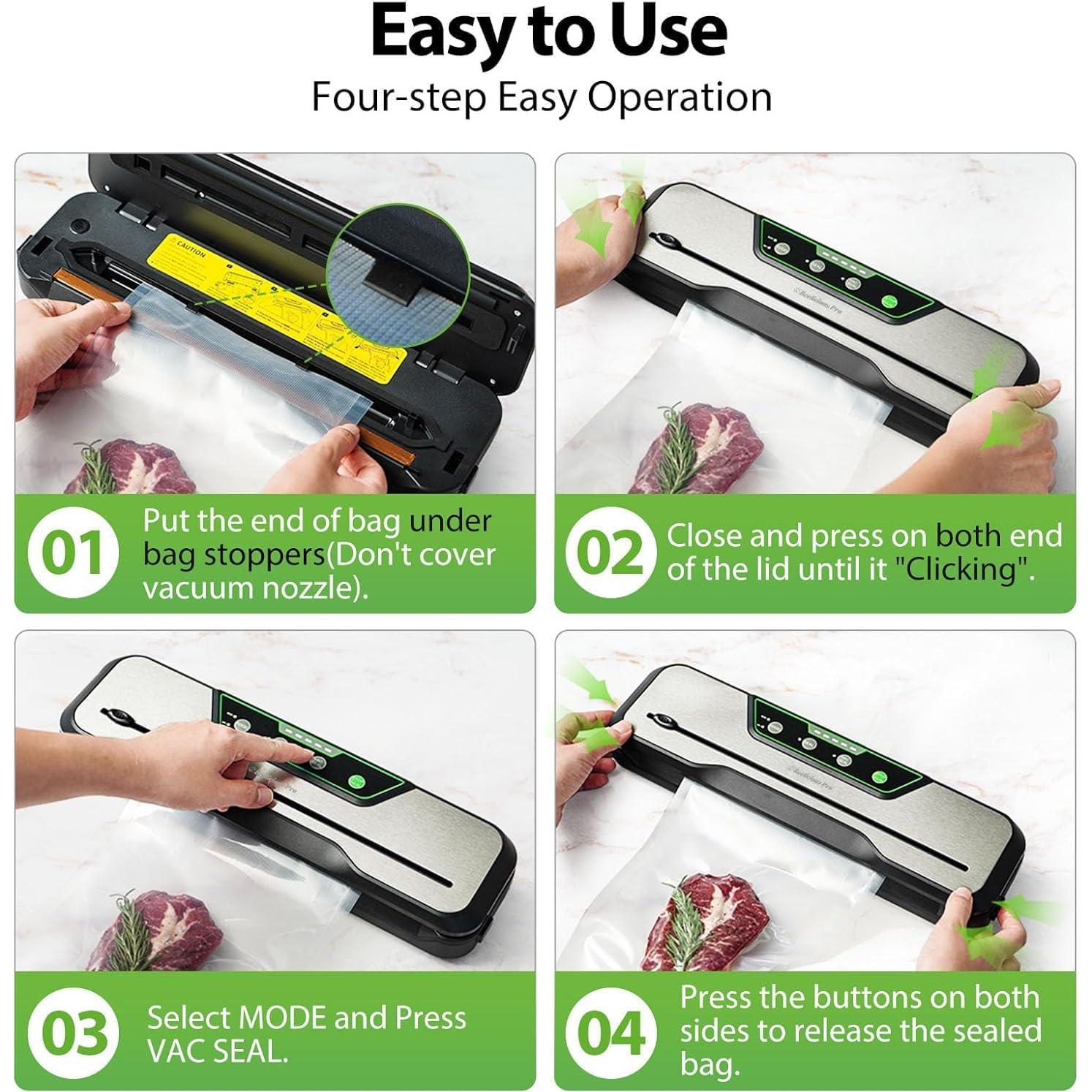 Máquina de Sellado al Vacío Beelicious Pro 80kPa 8-en-1