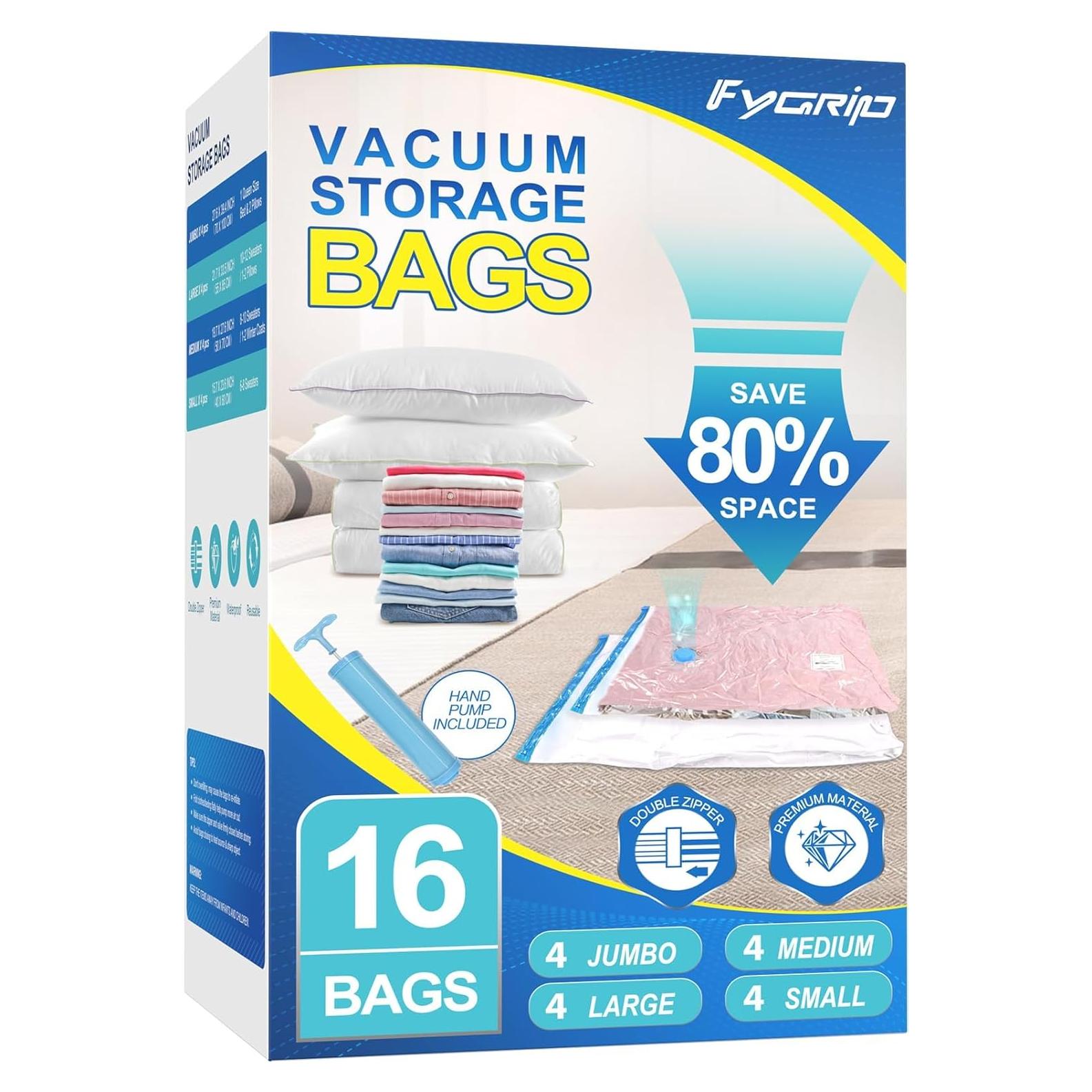 16 Bolsas de Almacenamiento al Vacío FYGRIP con Bomba