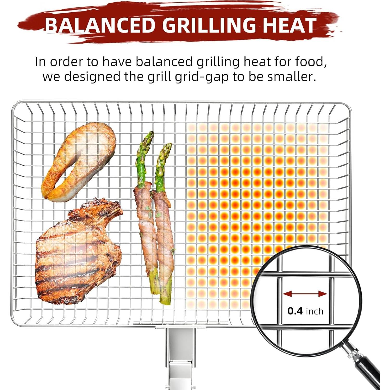 Cesta de Parrilla CEBERVICE Extra Grande Acero Inoxidable 36x24cm