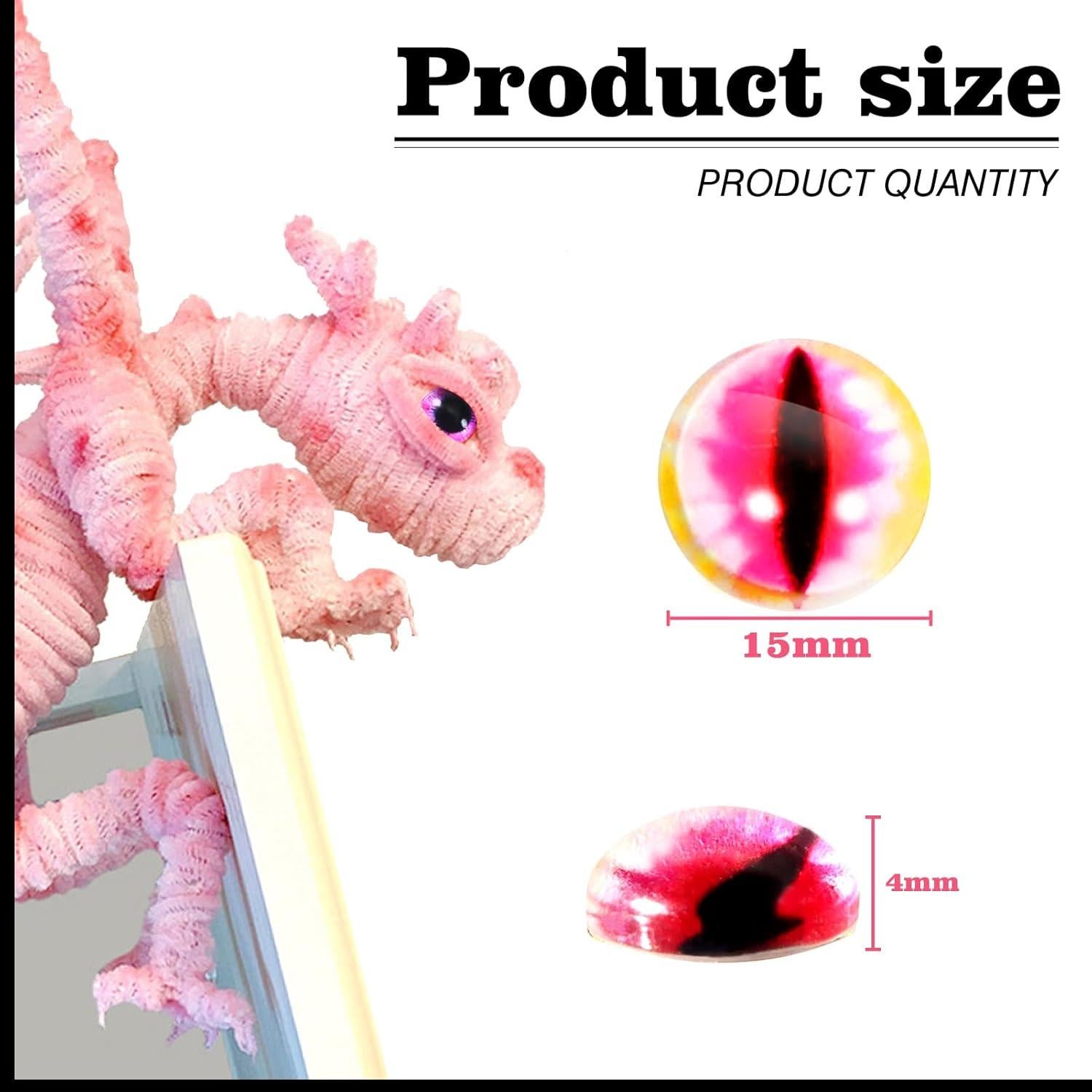 Ojos de Dragón de Vidrio TOAOB 50pcs 15mm Manualidades DIY