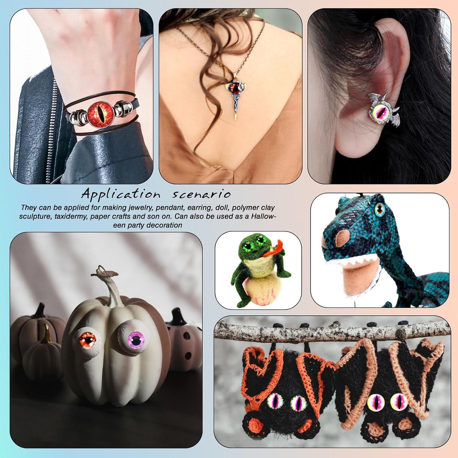 Ojos de Dragón de Vidrio TOAOB 50pcs 15mm Manualidades DIY