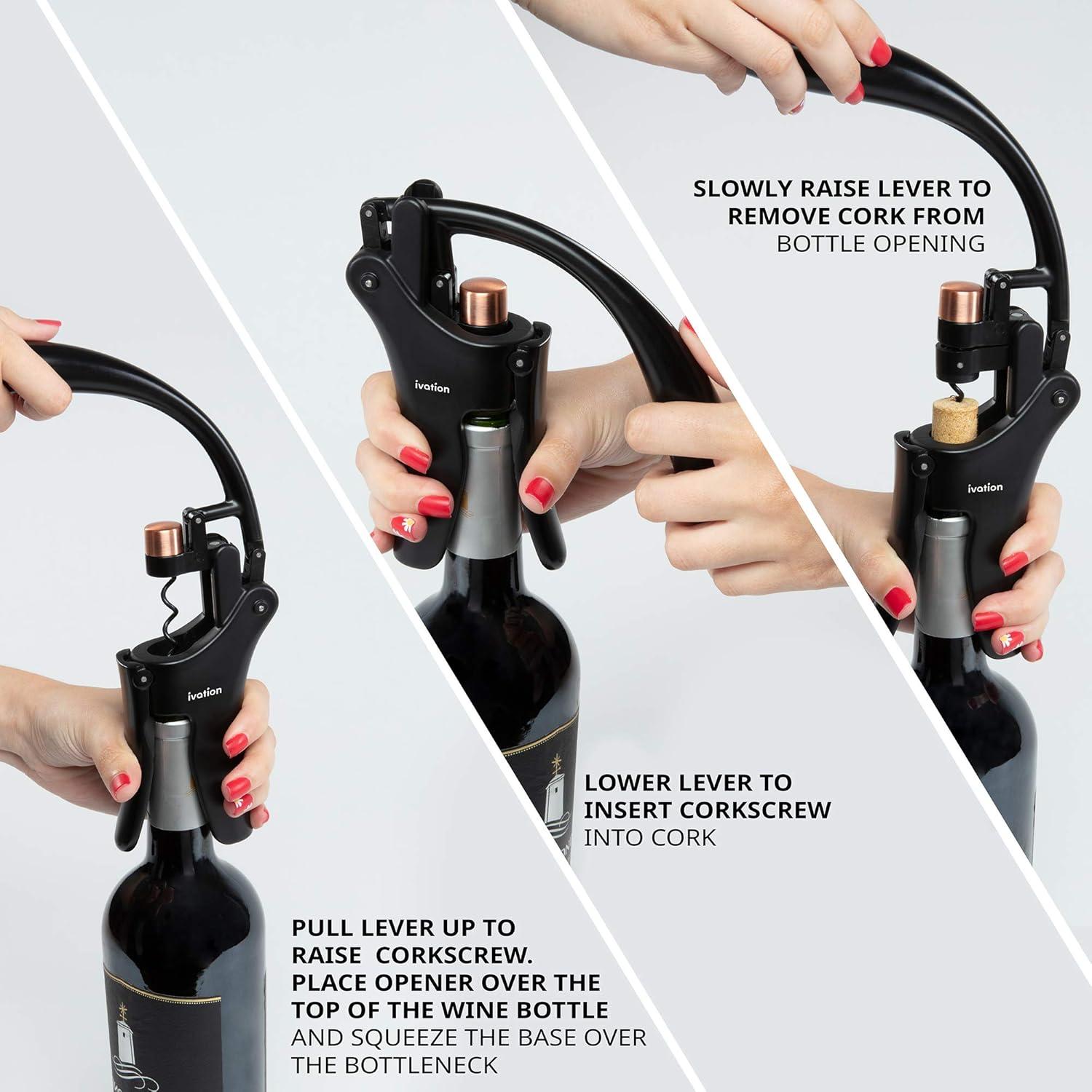 Abridor de Vino Ivation | Sacacorchos Manual Ergonómico