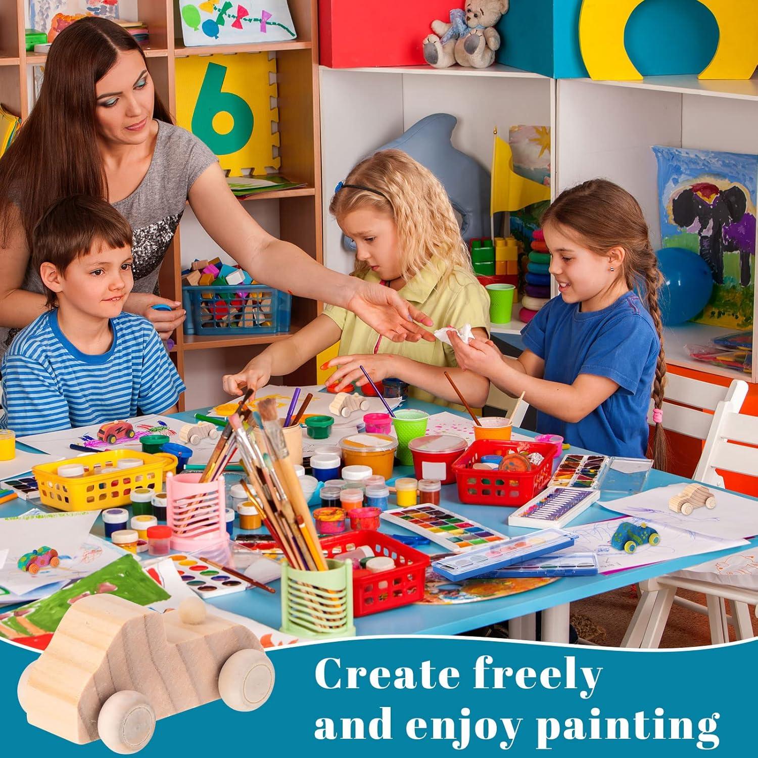 Juegos de Coches de Madera Pintables Leitee - 12 Piezas