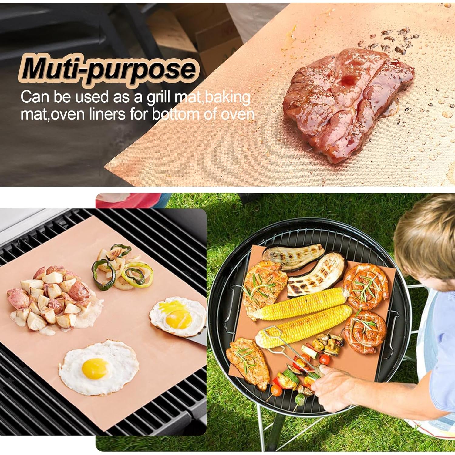 Mats de Parrilla UBeesize Set de 6 Antiadherentes 40x33 cm