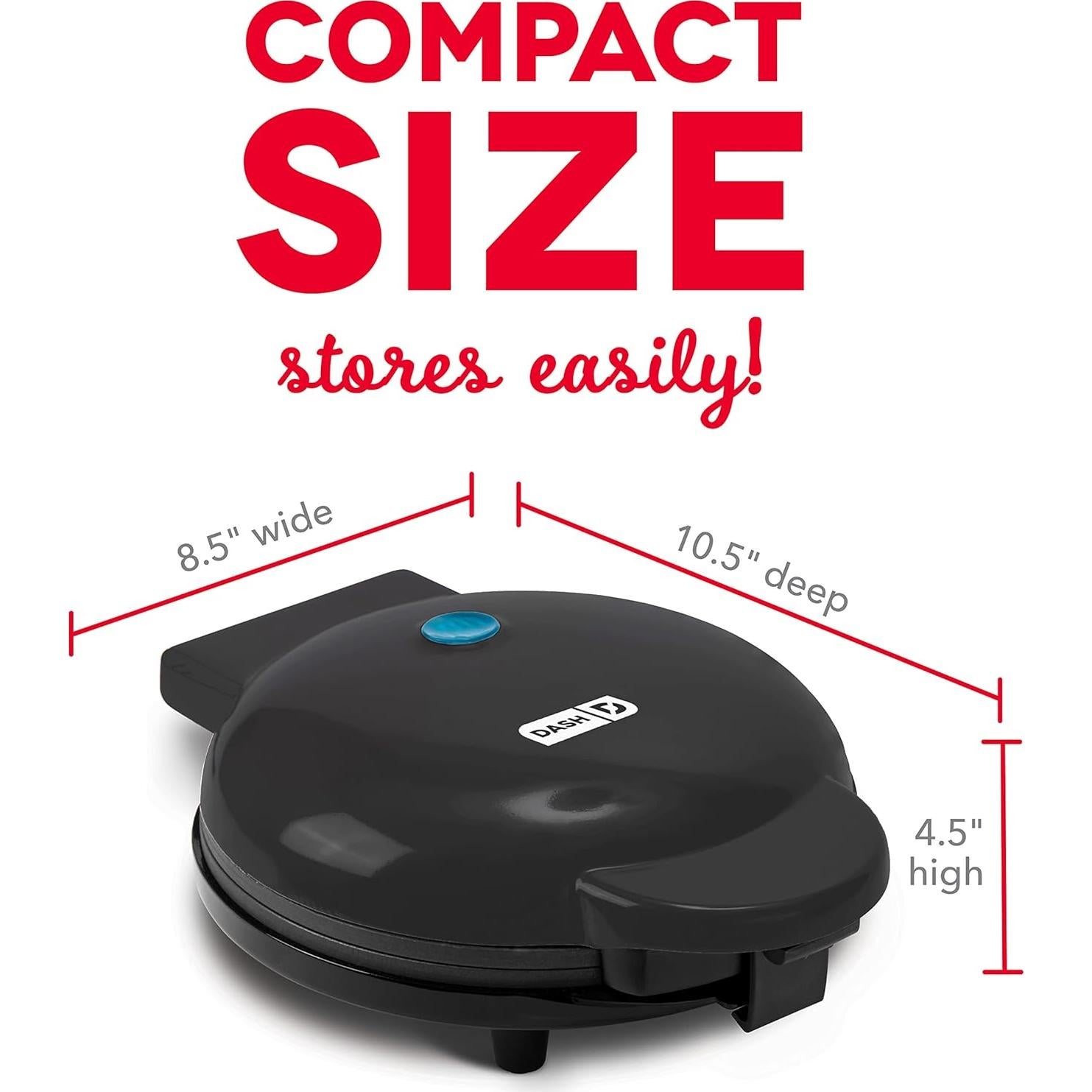 Máquina de Waffles DASH Express 20 cm Antiadherente - Negro