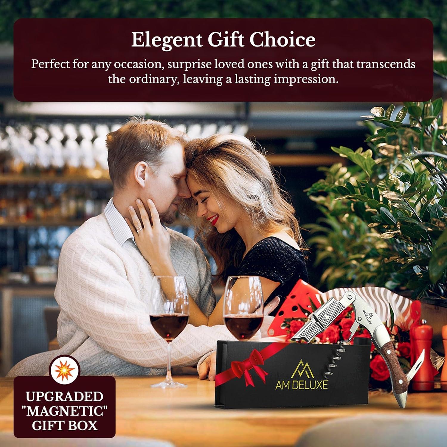 Sacacorchos AM DELUXE de Acero Inoxidable y Madera