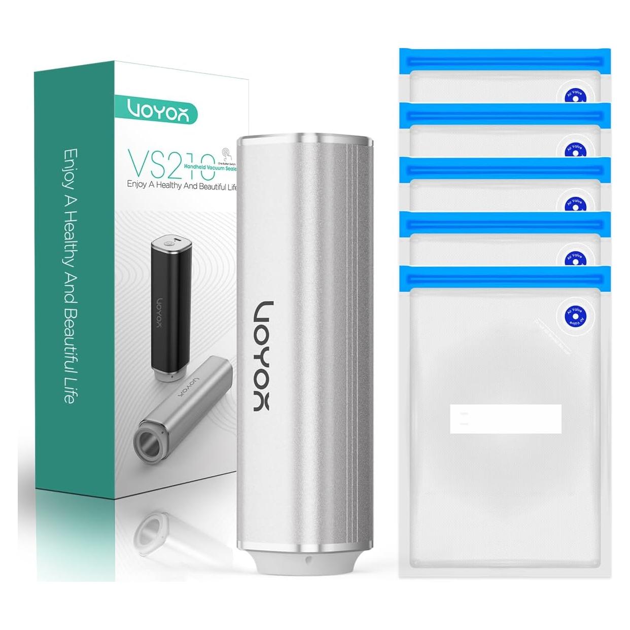 Sellador de Vacío VOYOR VS210 Portátil con 5 Bolsas