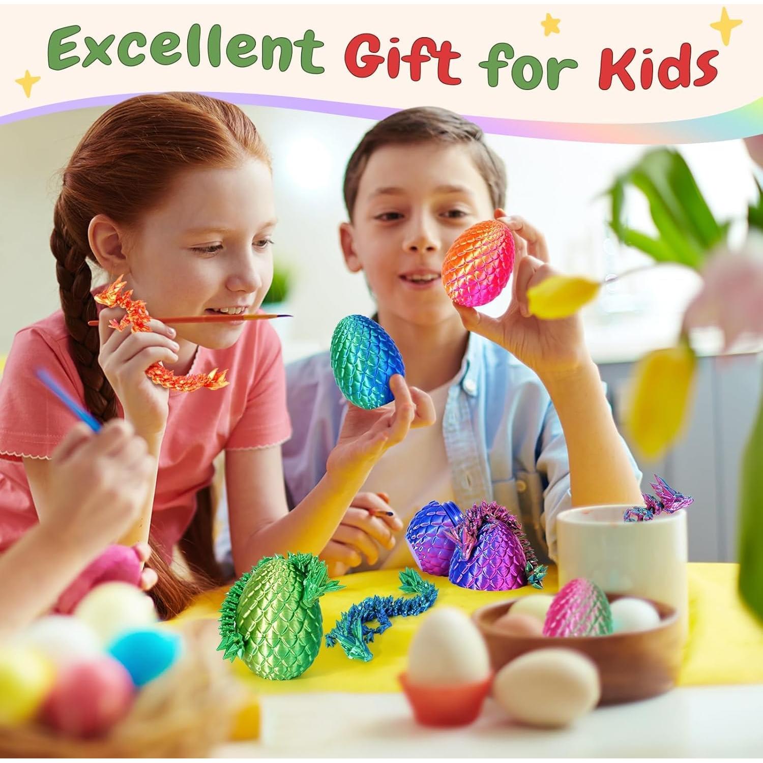 Huevos de Dragón 3D SHUWND - Set de 4 Mini Juguetes Articulados