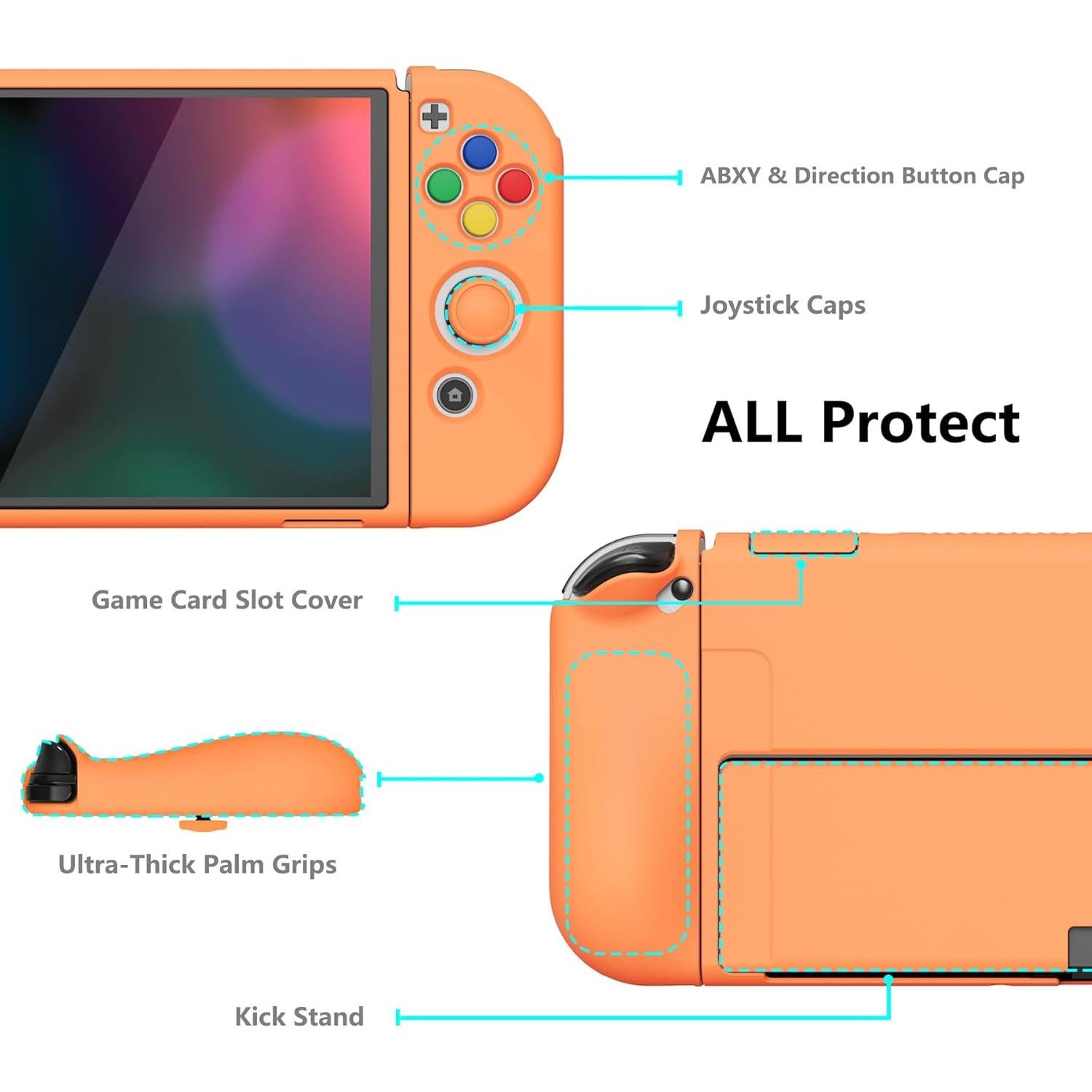 Funda Protectora Suave PlayVital para Nintendo Switch OLED - Amarillo