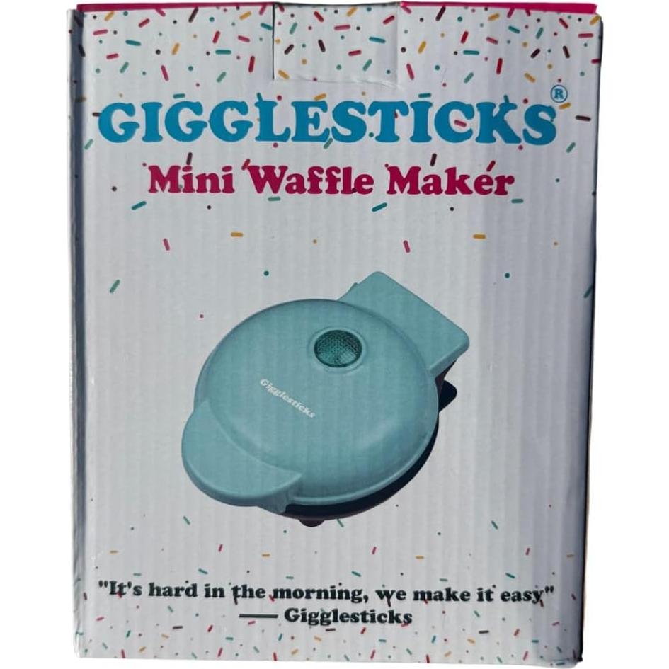 Mini Waffle Maker Gigglesticks Rosa Antiadherente Compacto