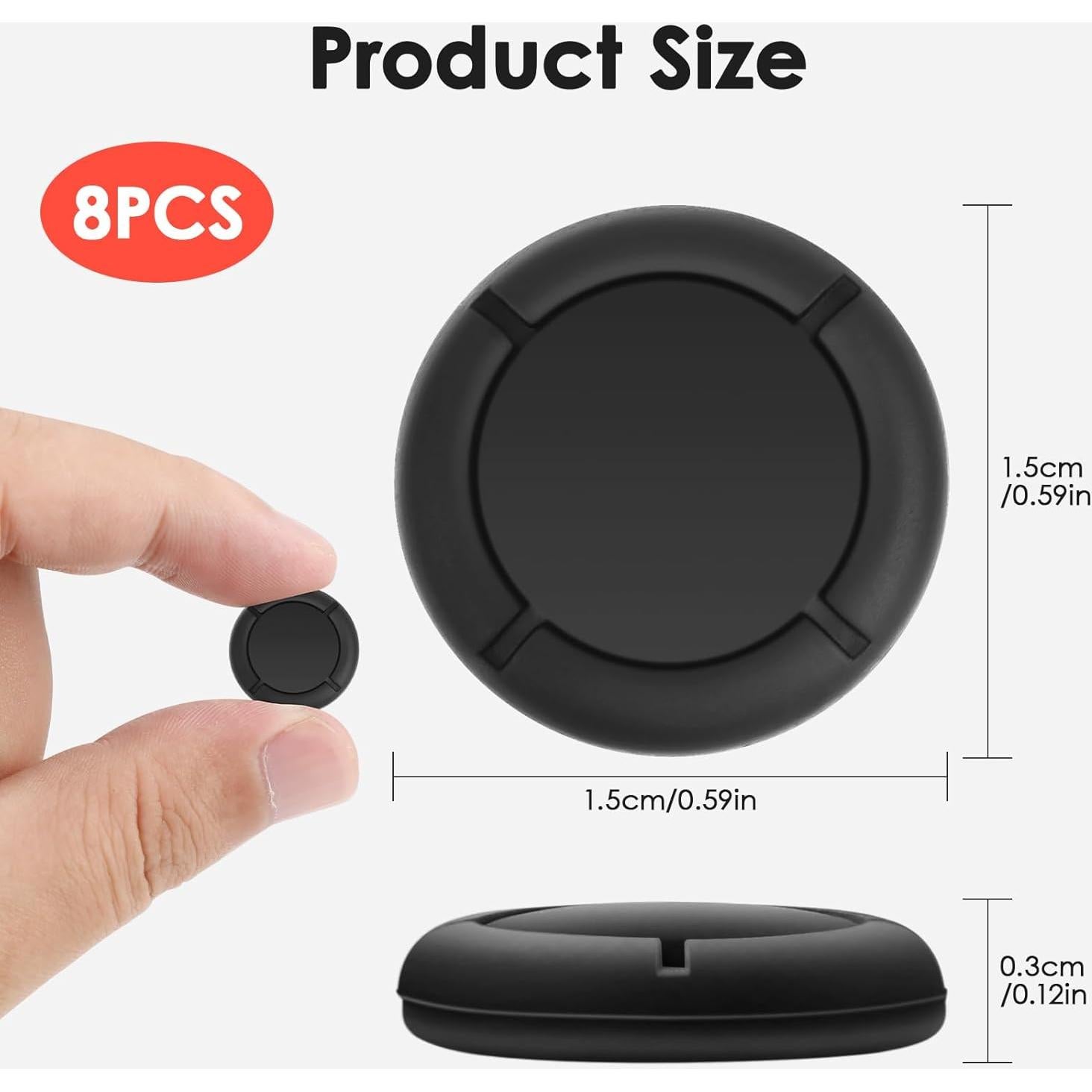 Replacement Joystick Covers for Nintendo Switch Thumb Grips, Geyrut 8PCS Soft Silicone Joycon Thumb Grip Caps Compatible with Nintendo Switch OLED & Switch Lite (Black)