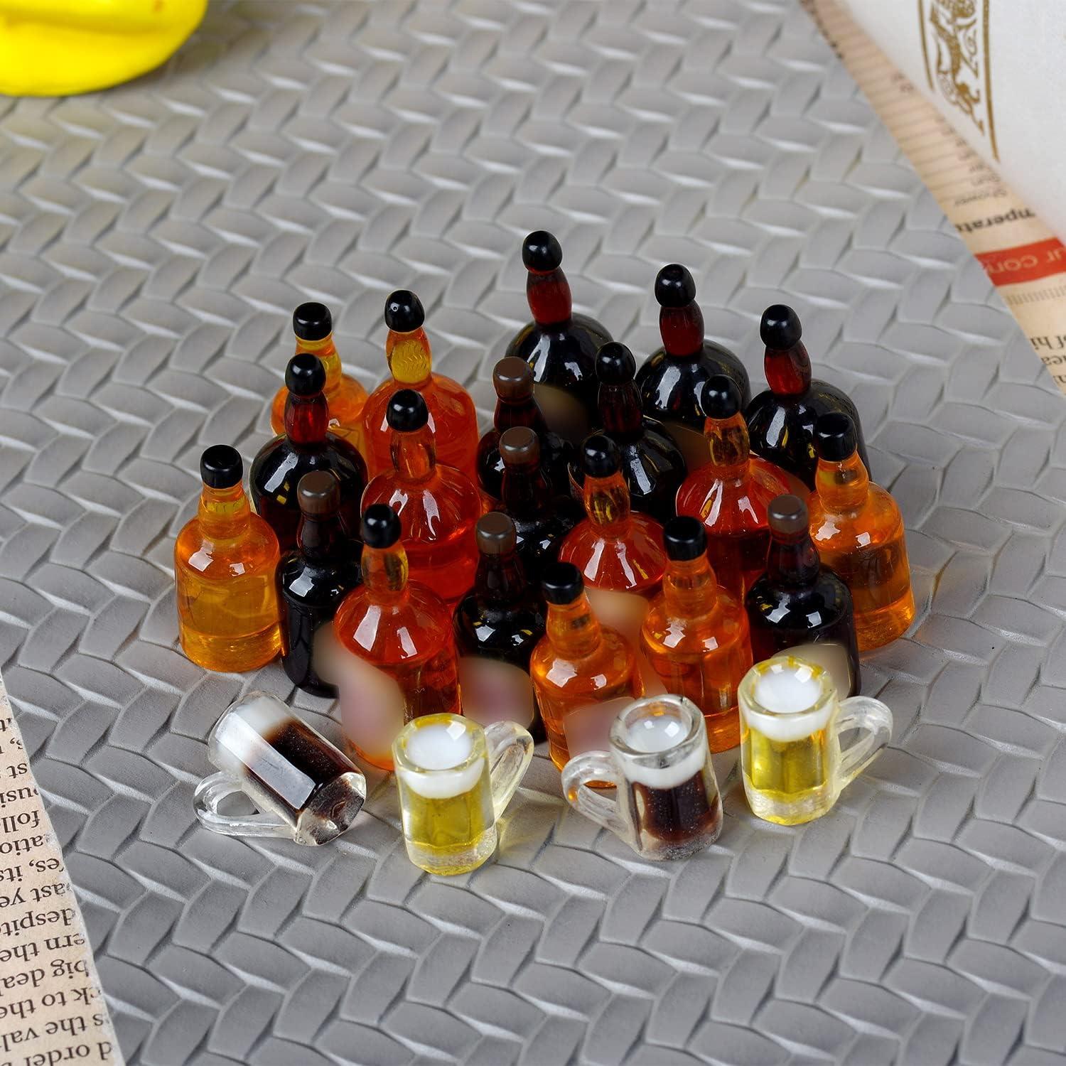 32 Piezas Mini Botellas de Cerveza Falsas para Muñecas