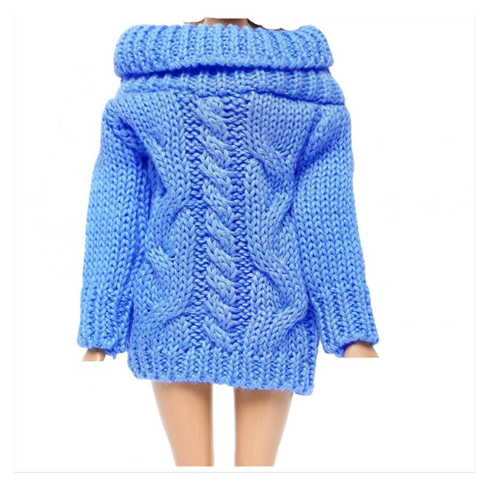 Suéter de Cuello Alto Azul BJDBUS para Muñeca 29 cm