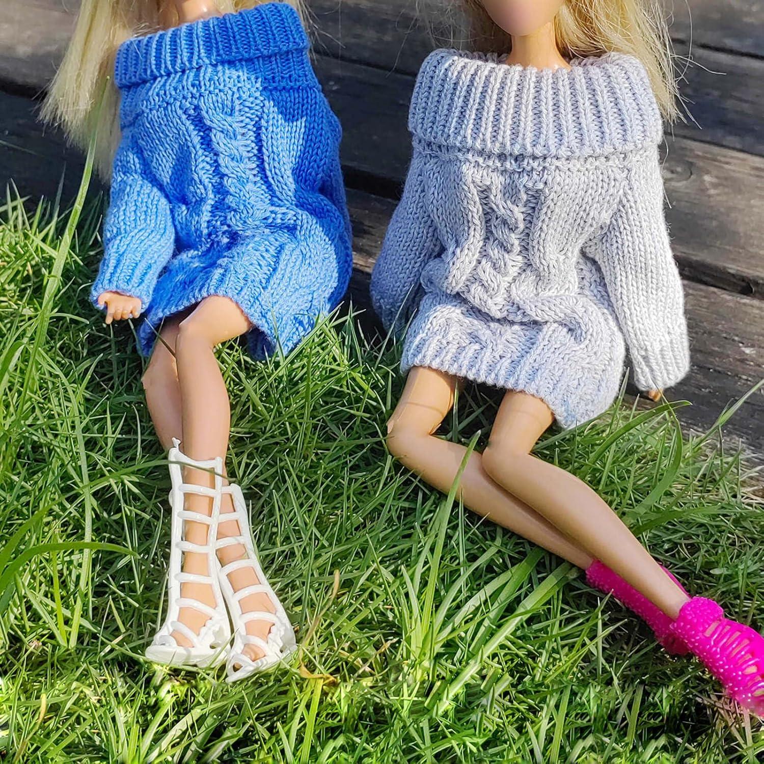 Suéter de Cuello Alto Azul BJDBUS para Muñeca 29 cm