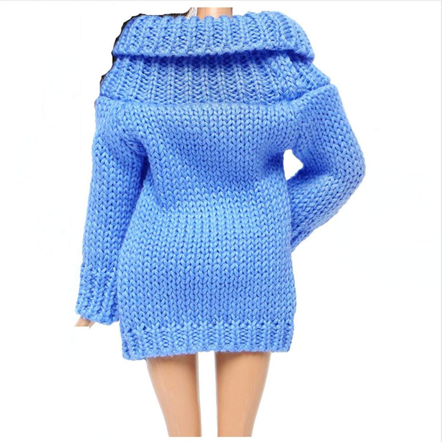 Suéter de Cuello Alto Azul BJDBUS para Muñeca 29 cm