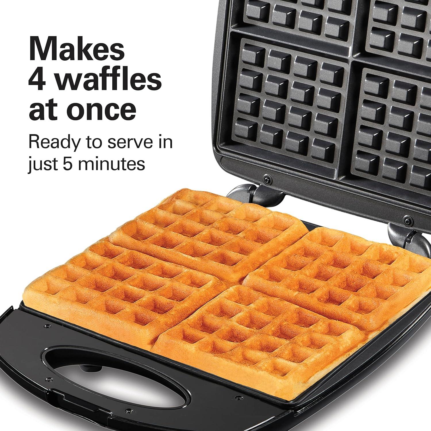 Waffle Maker Hamilton Beach 26020 Antiadherente 4 Mini Waffles