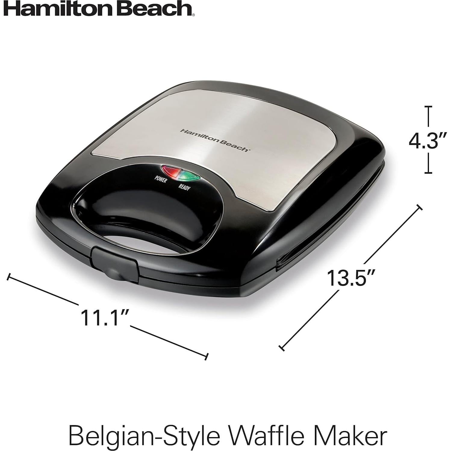 Waffle Maker Hamilton Beach 26020 Antiadherente 4 Mini Waffles