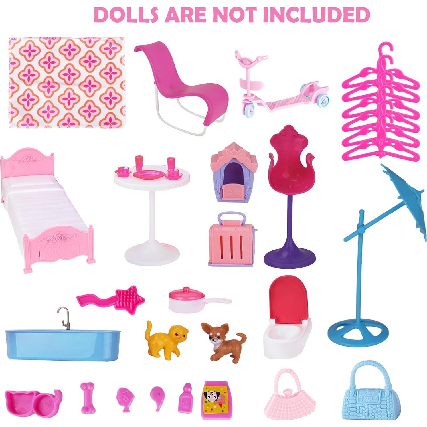 Casa de Muñecas BETTINA Plegable 2 Pisos 37 Accesorios