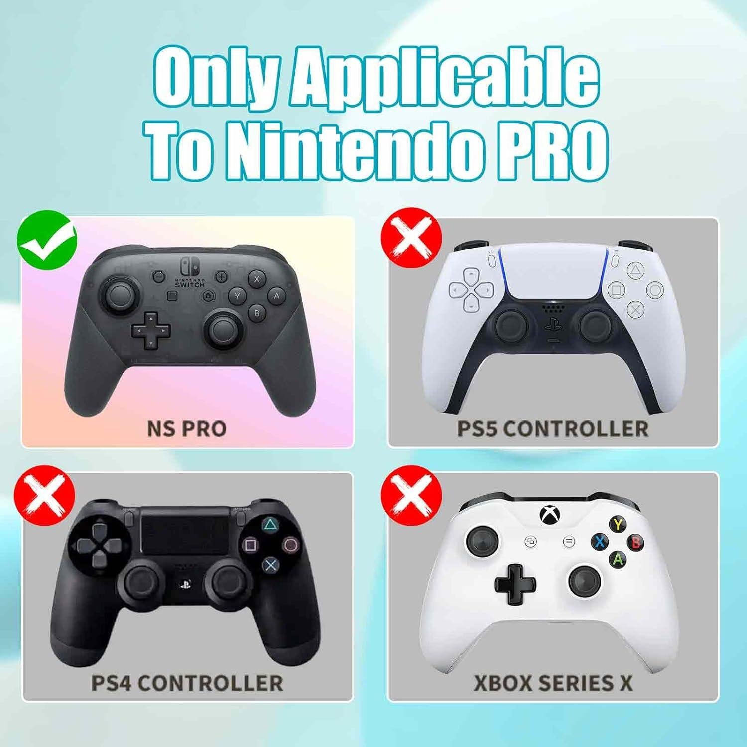 Funda de Silicona para Controlador Pro Nintendo Switch - NANANINO Azul