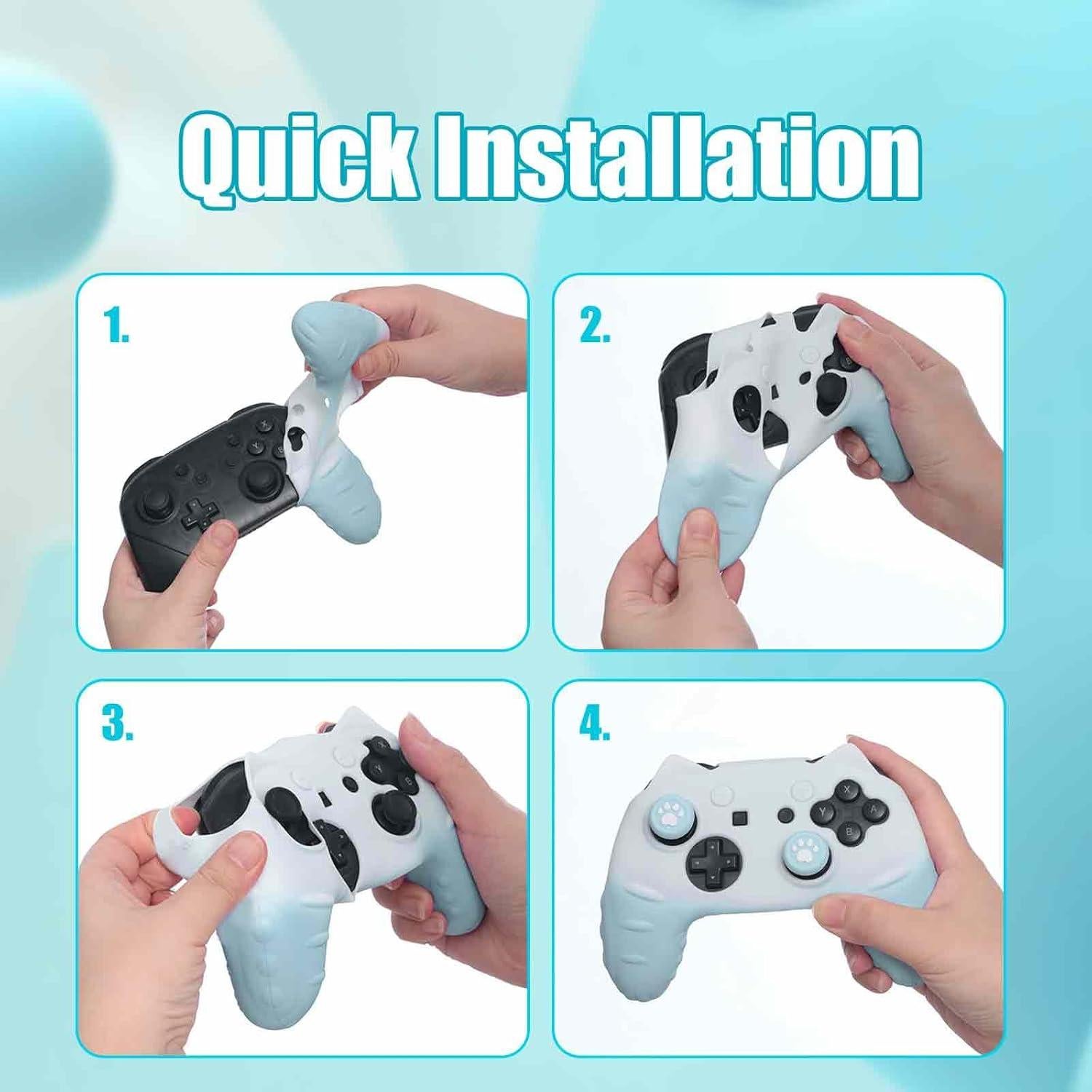 Funda de Silicona para Controlador Pro Nintendo Switch - NANANINO Azul