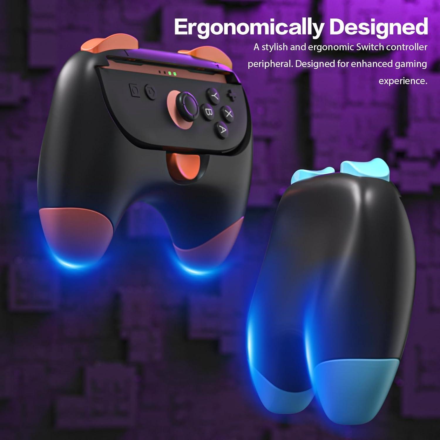 Agarraderas Ergonómicas HeatFun para Joy-Con Switch 2 - Negro