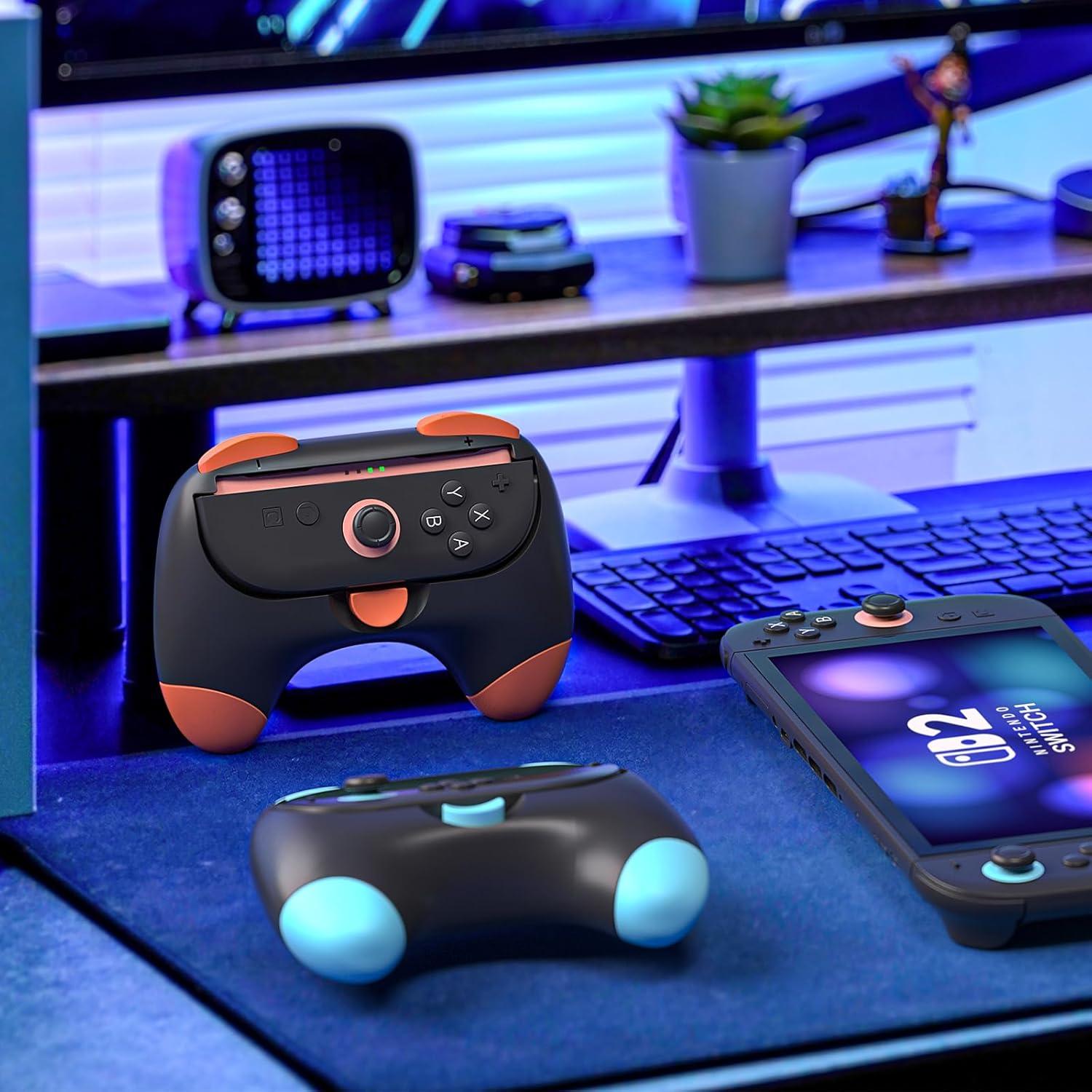 Agarraderas Ergonómicas HeatFun para Joy-Con Switch 2 - Negro