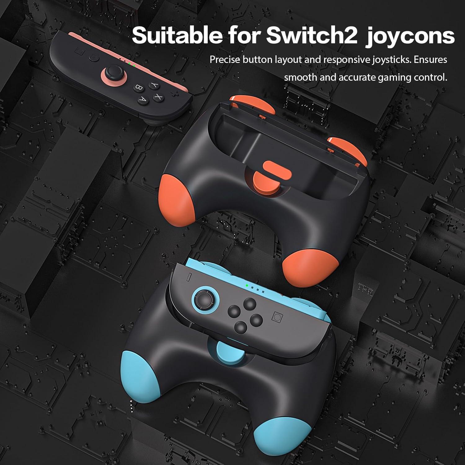 Agarraderas Ergonómicas HeatFun para Joy-Con Switch 2 - Negro