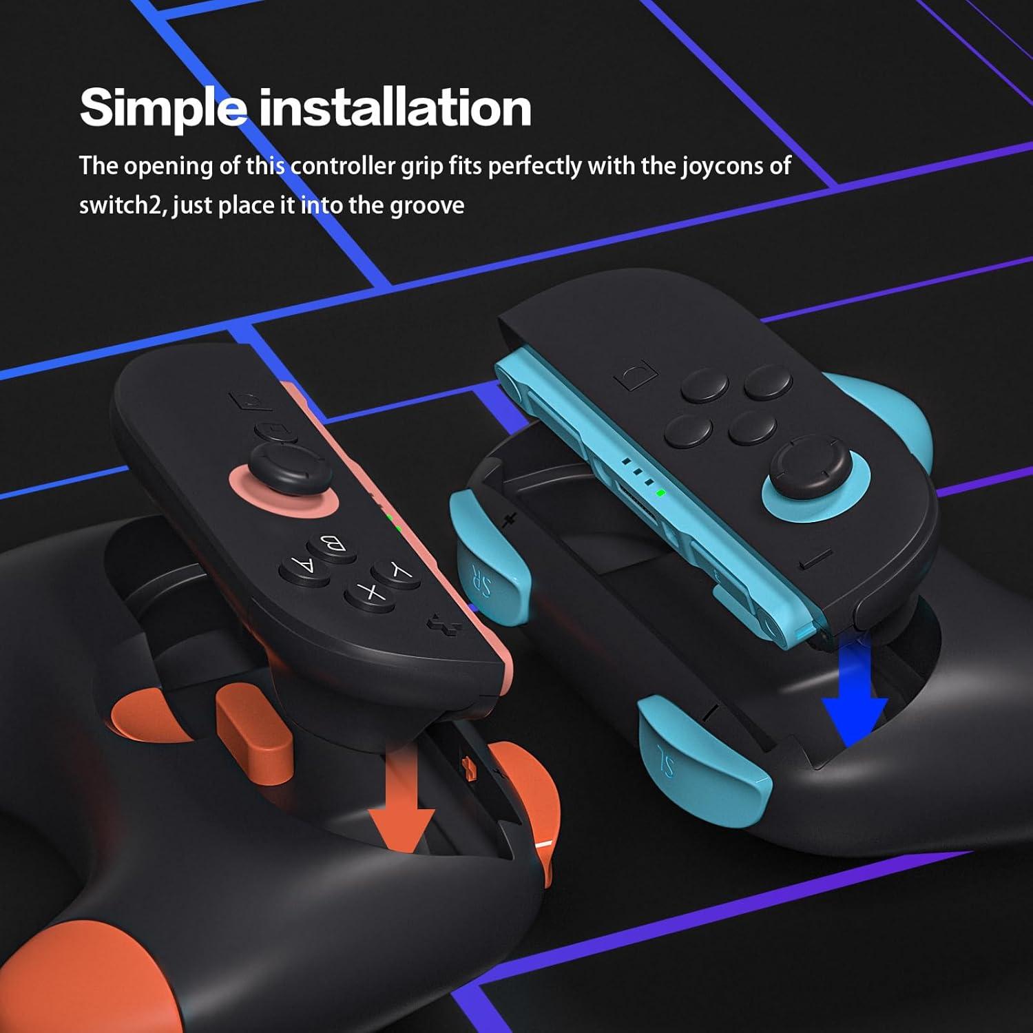 Agarraderas Ergonómicas HeatFun para Joy-Con Switch 2 - Negro